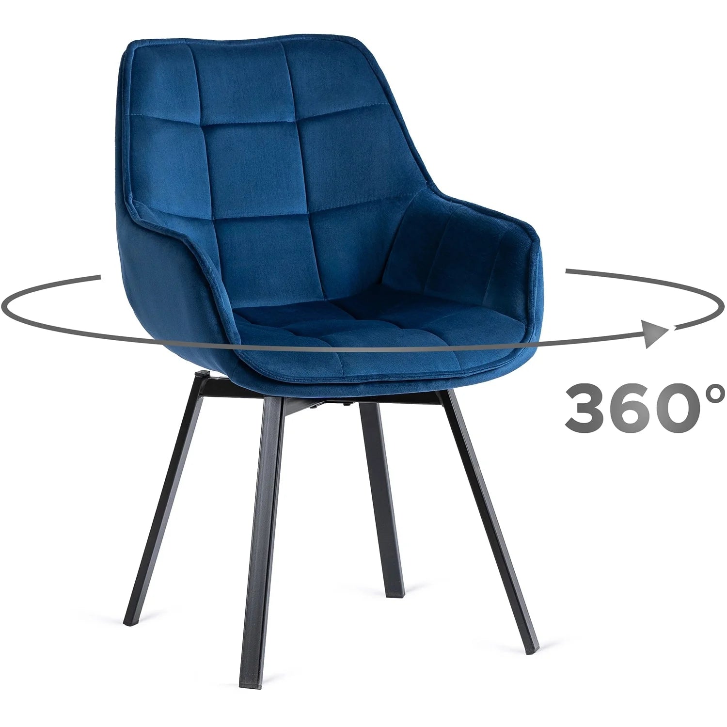 Elite LUNA Navy Blue Velvet Swivel Chair – Luxurious Comfort & Style