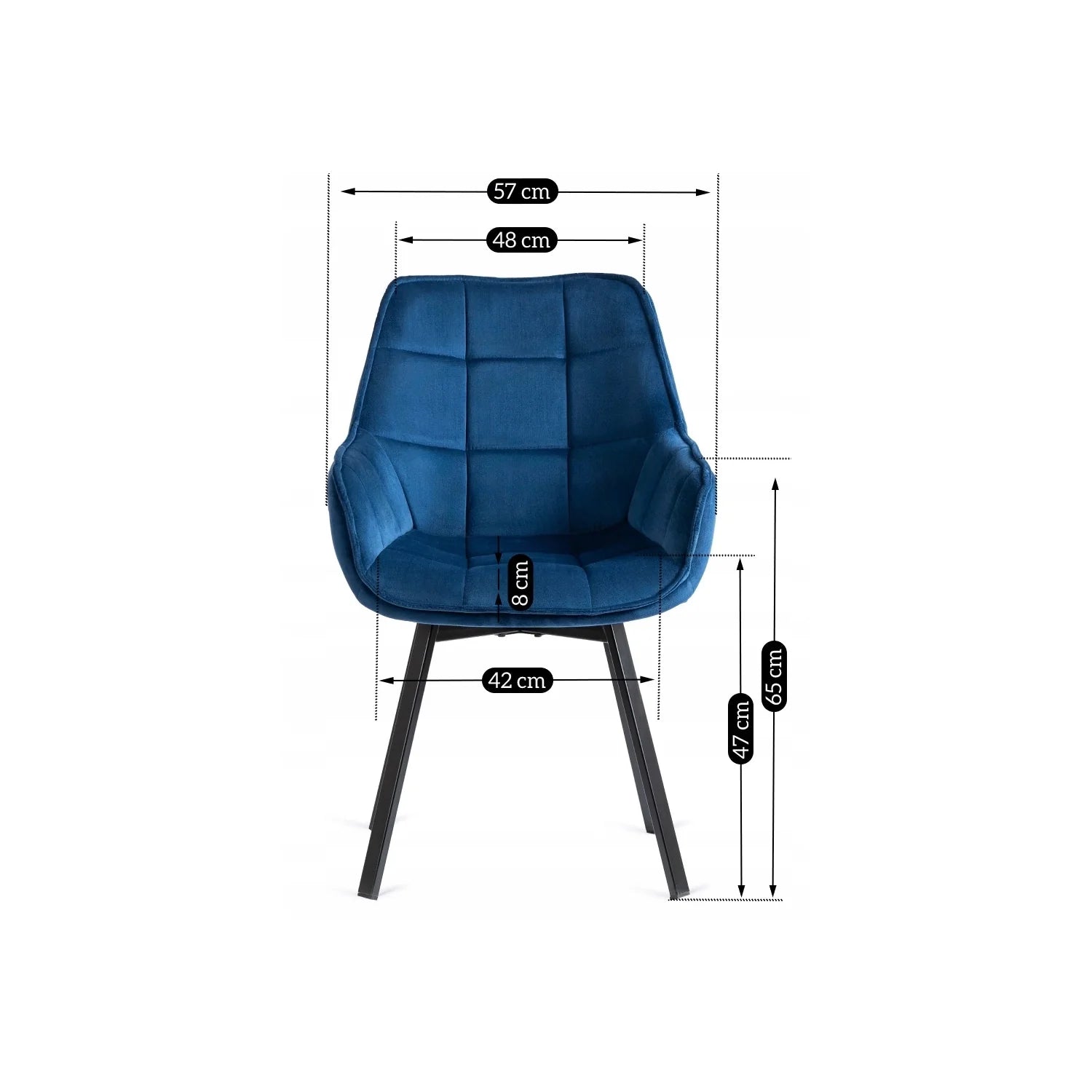 Elite LUNA Navy Blue Velvet Swivel Chair – Luxurious Comfort & Style