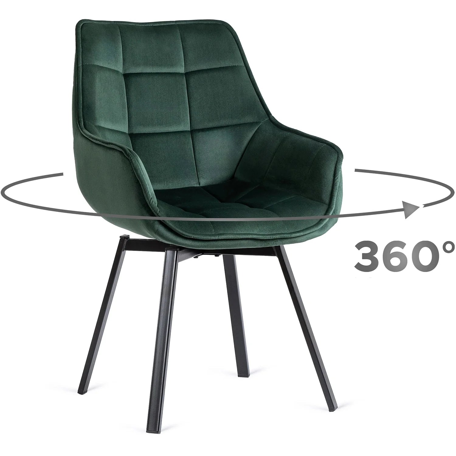Elite LUNA Green Velvet Swivel Chair – Modern Elegance & Comfort