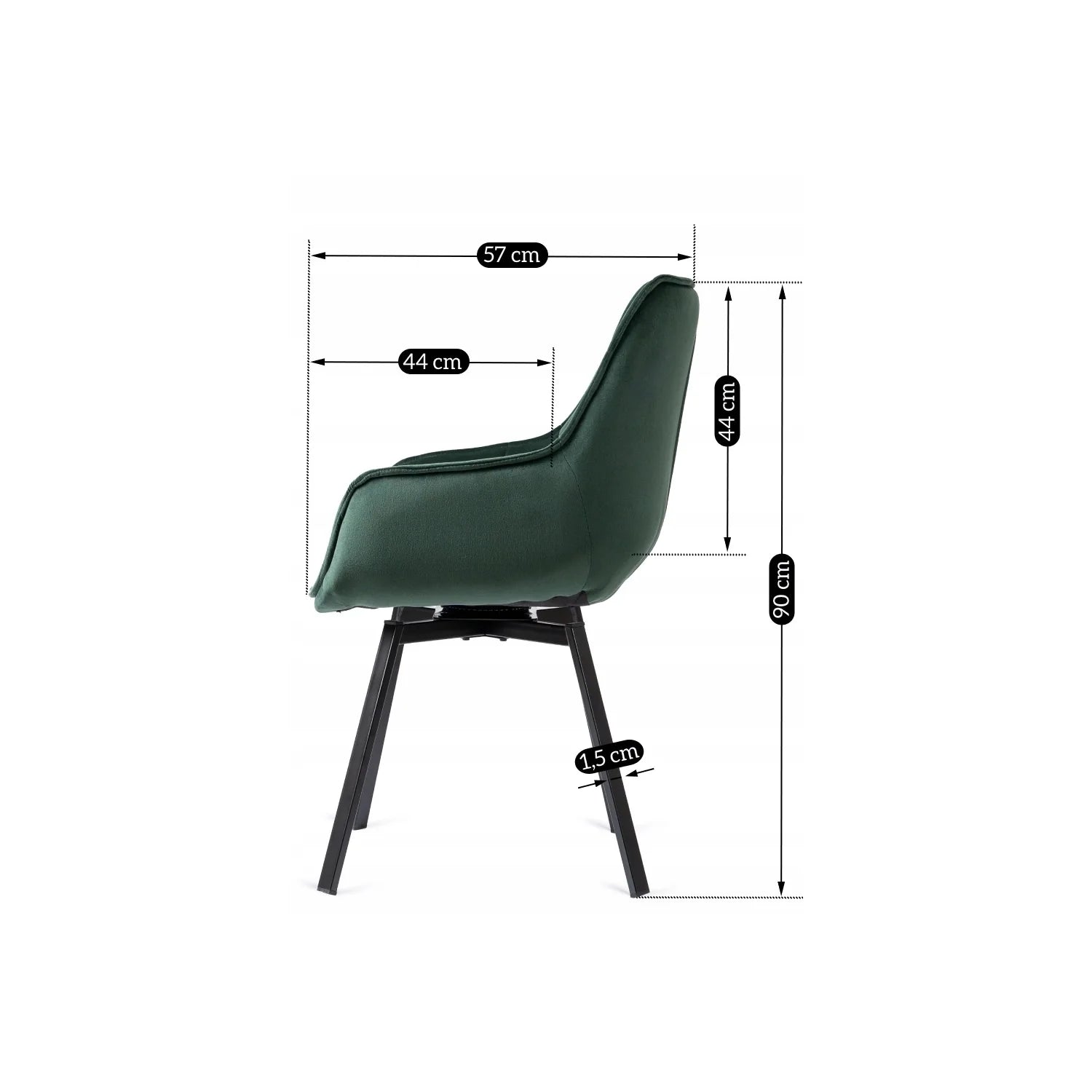 Elite LUNA Green Velvet Swivel Chair – Modern Elegance & Comfort