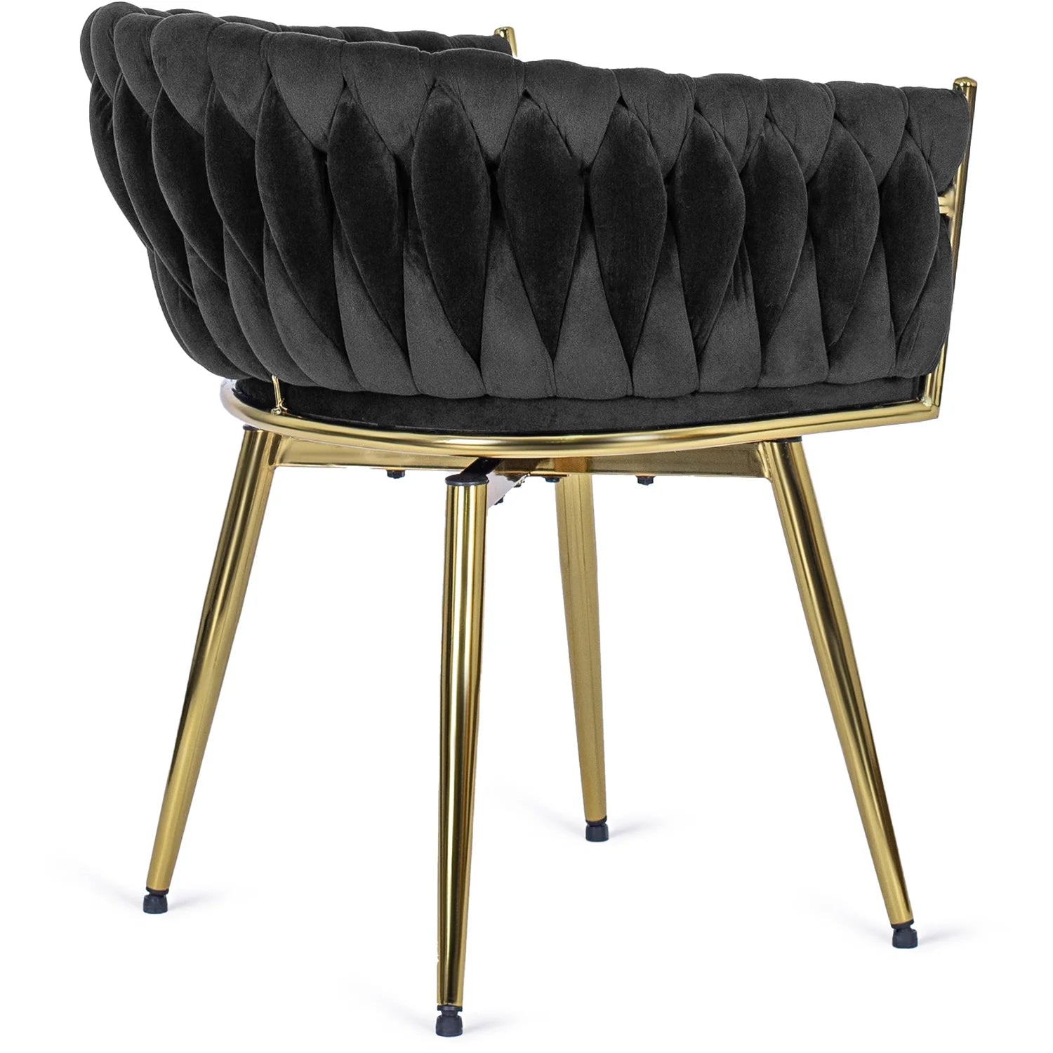 Elite RUBI Swivel Velvet Chair – Sophisticated Black & Gold Elegance