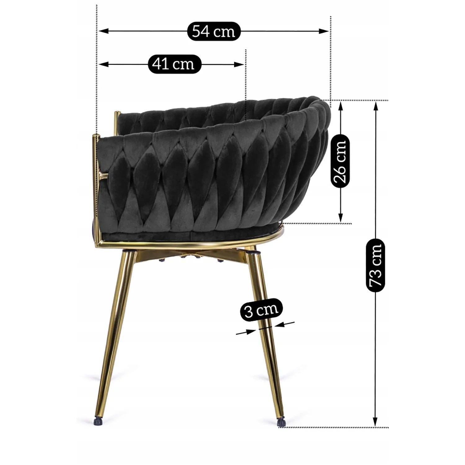Elite RUBI Swivel Velvet Chair – Sophisticated Black & Gold Elegance