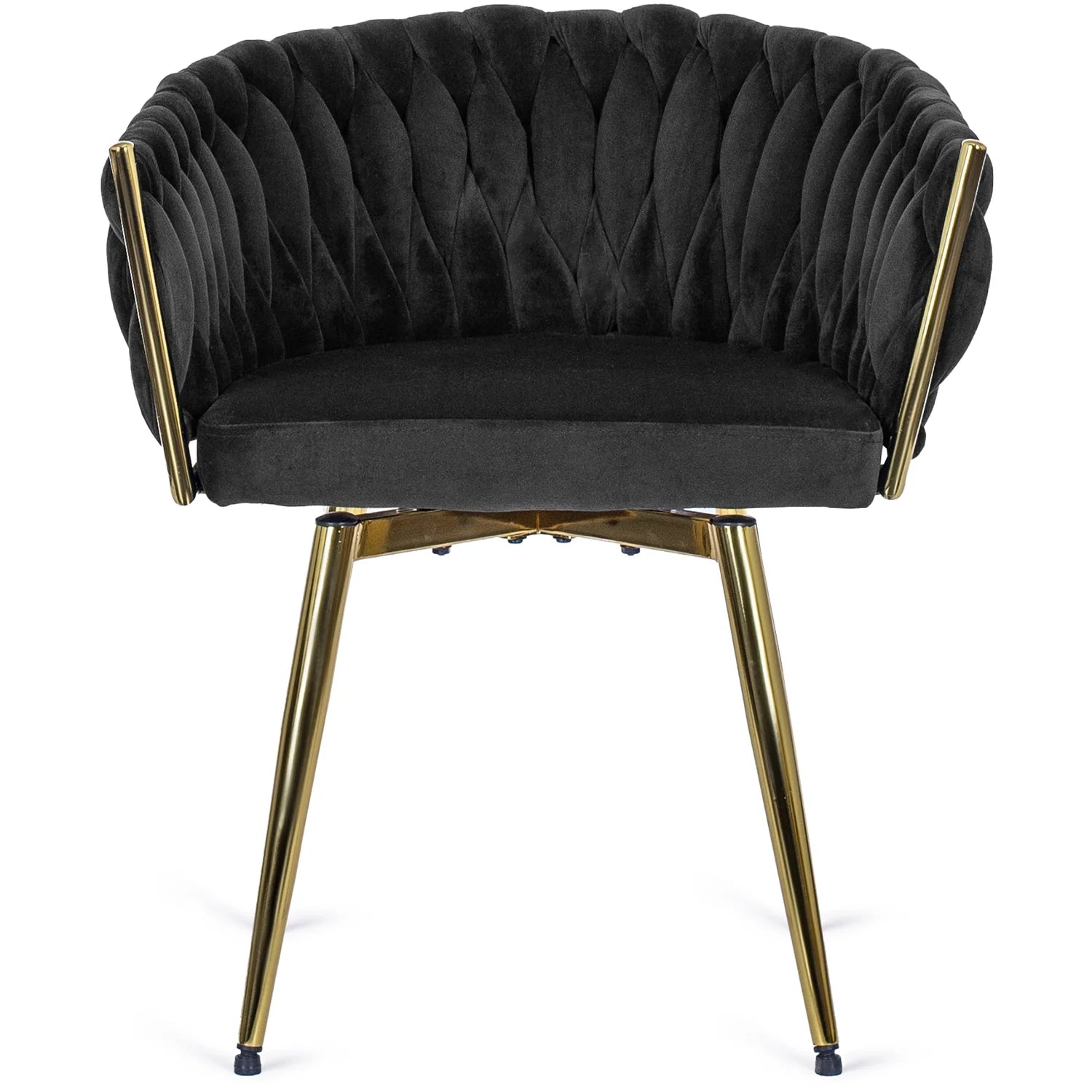 Elite RUBI Swivel Velvet Chair – Sophisticated Black & Gold Elegance