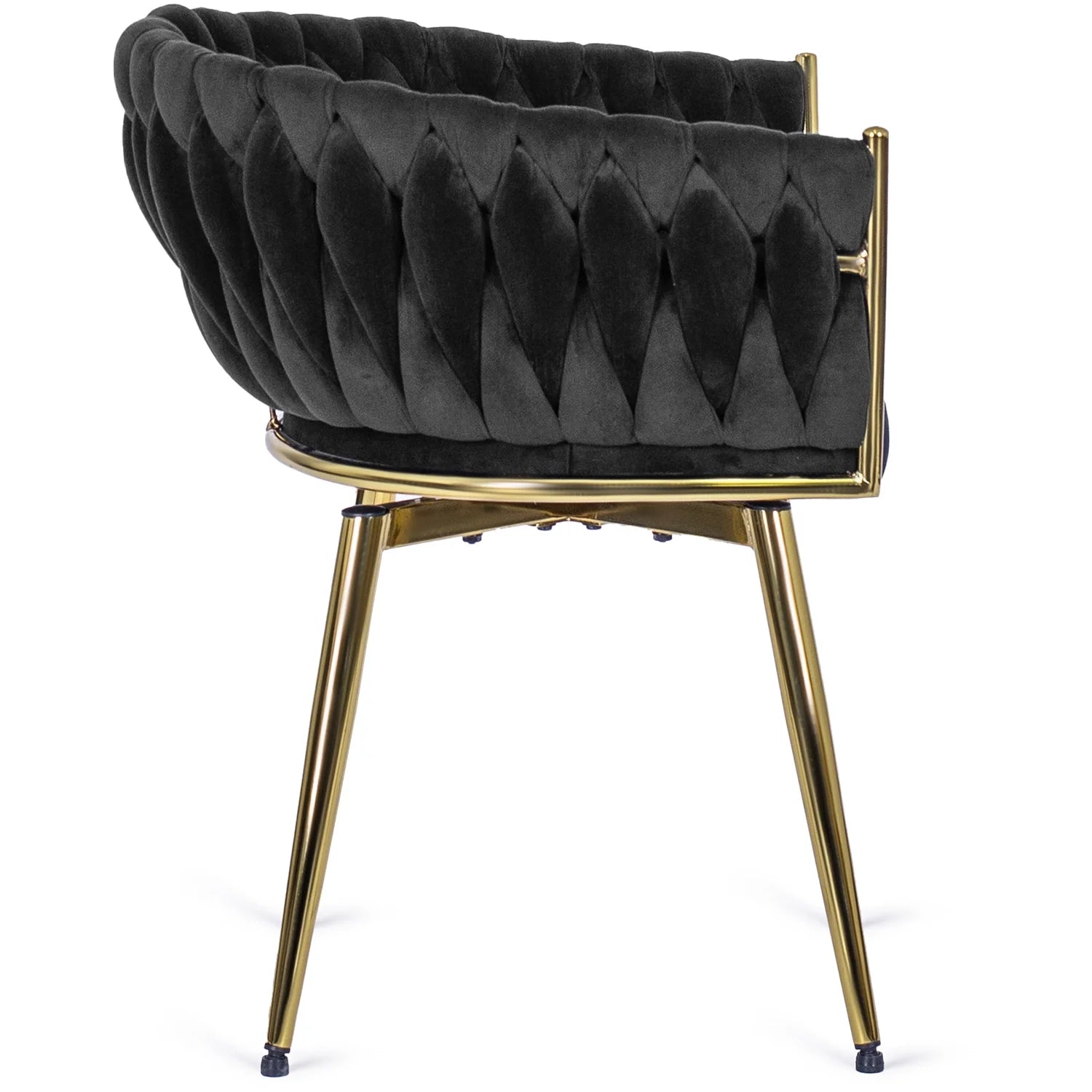 Elite RUBI Swivel Velvet Chair – Sophisticated Black & Gold Elegance