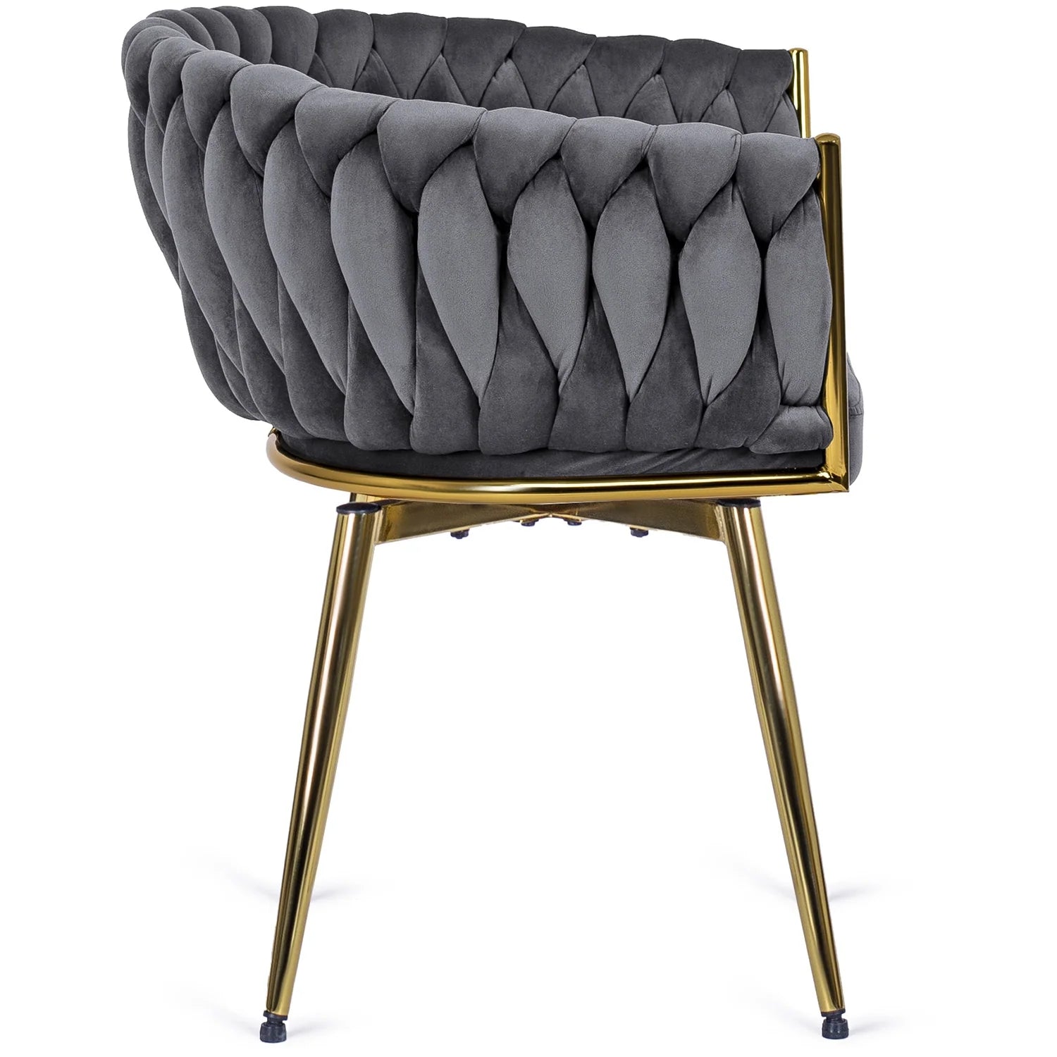 Elite RUBI Swivel Velvet Chair – Sophisticated Gray & Gold Elegance