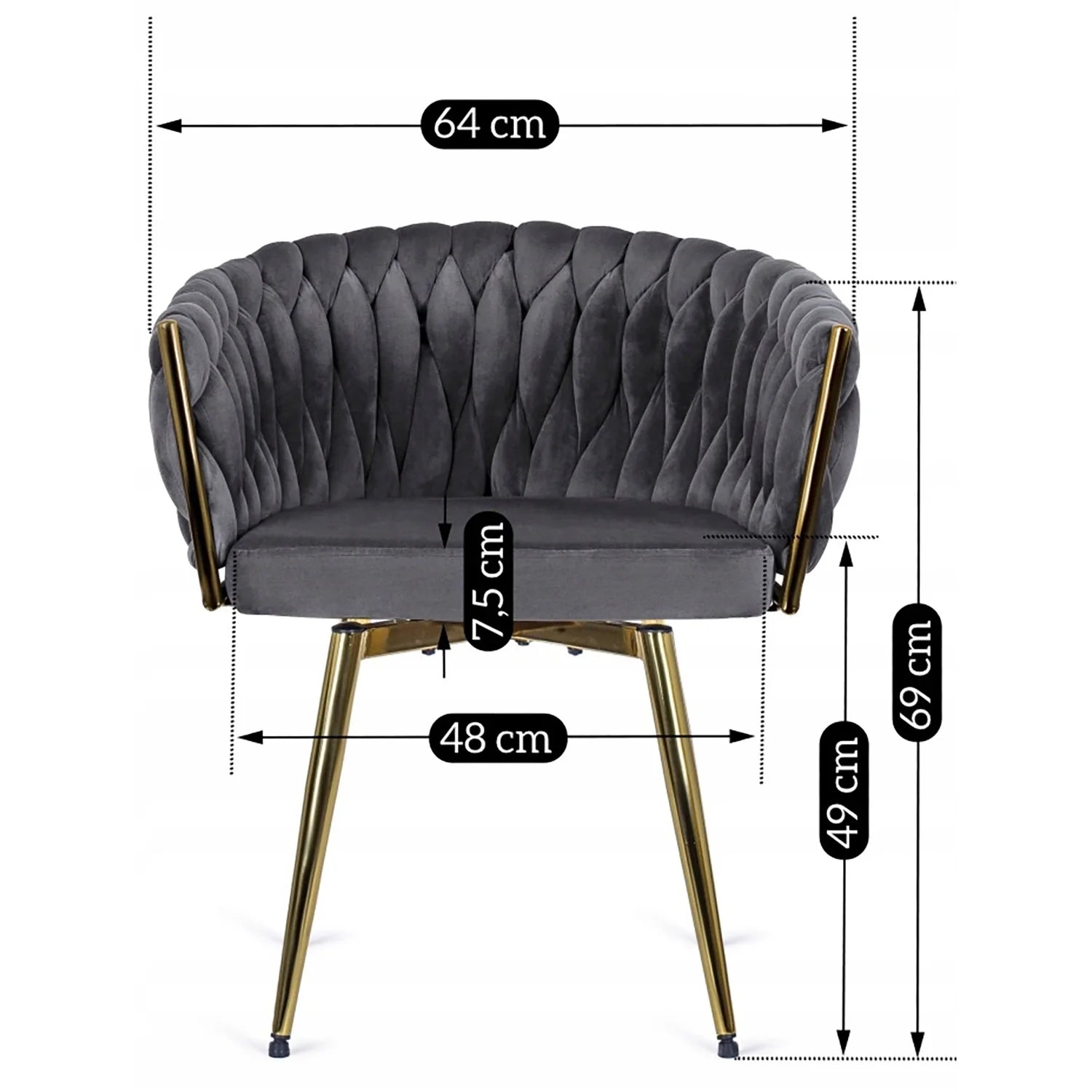 Elite RUBI Swivel Velvet Chair – Sophisticated Gray & Gold Elegance