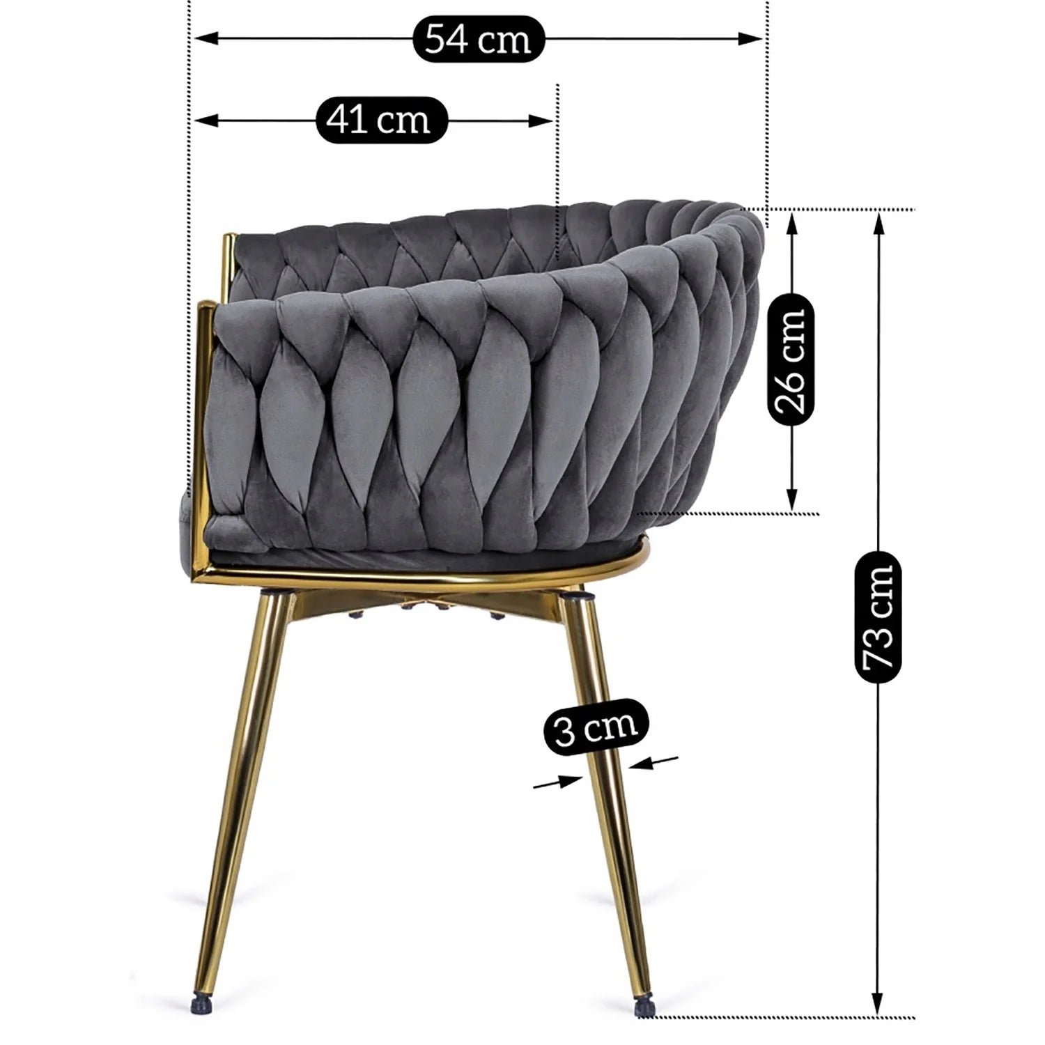 Elite RUBI Swivel Velvet Chair – Sophisticated Gray & Gold Elegance
