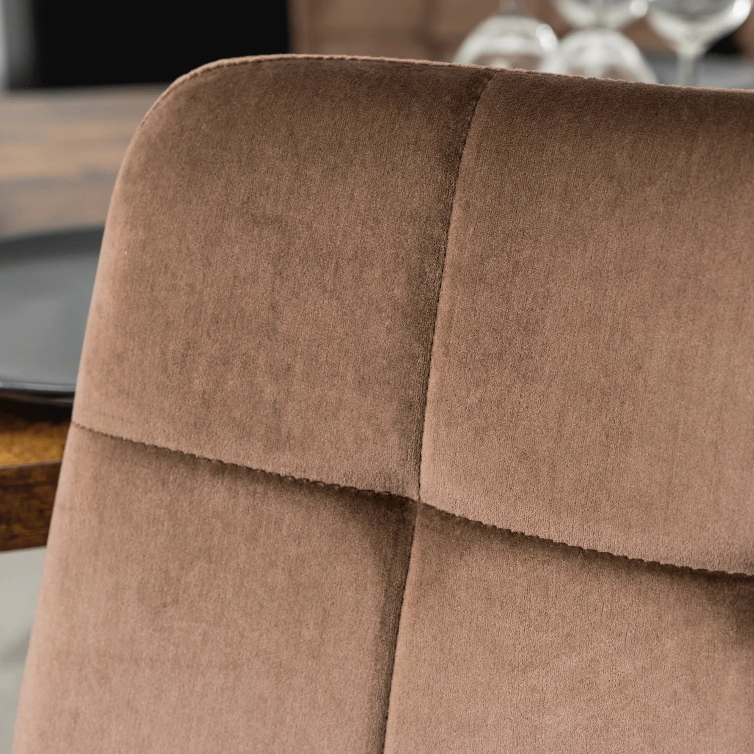 Elite PERU Brown Velvet Chair – Classic Elegance with Supreme Comfort