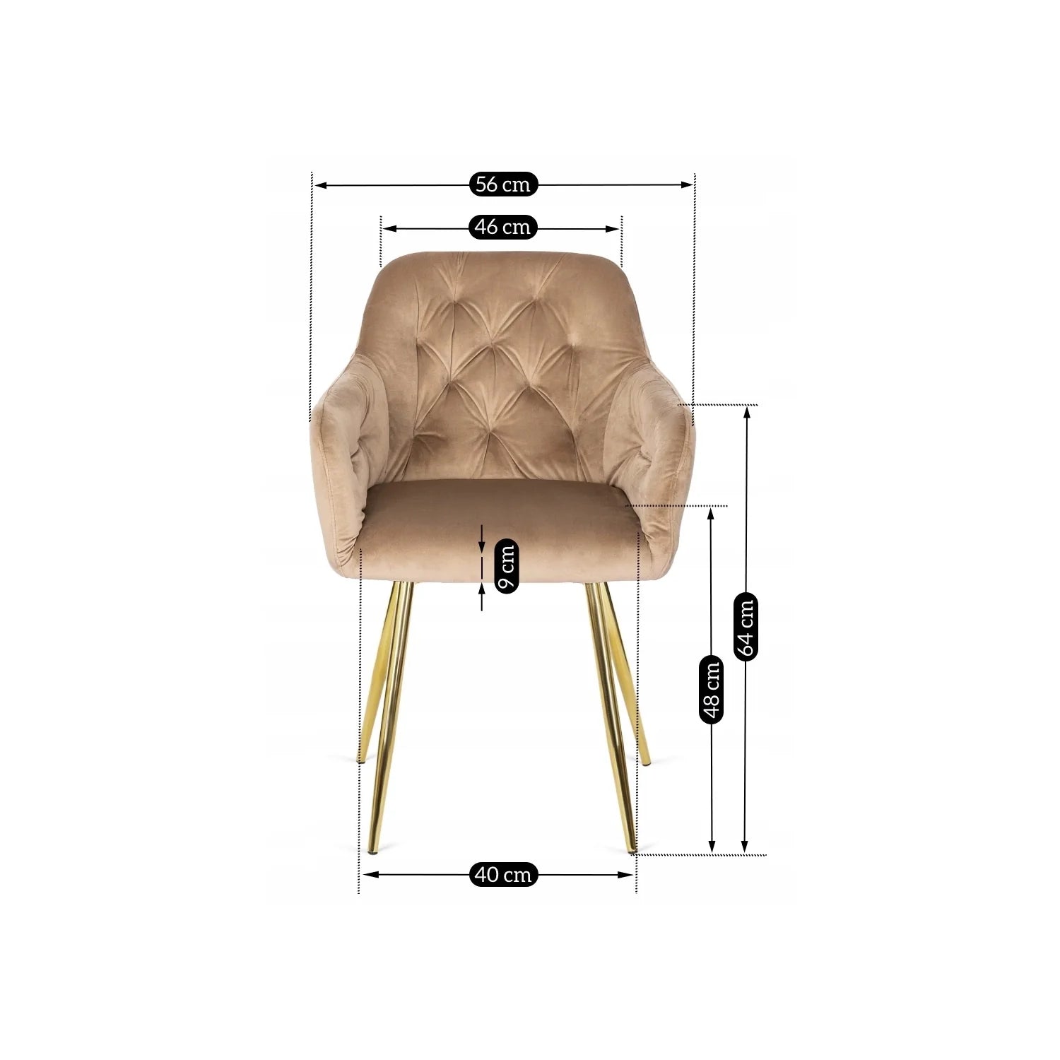 Elite RAYA Beige Velvet Chair – A Touch of Luxury