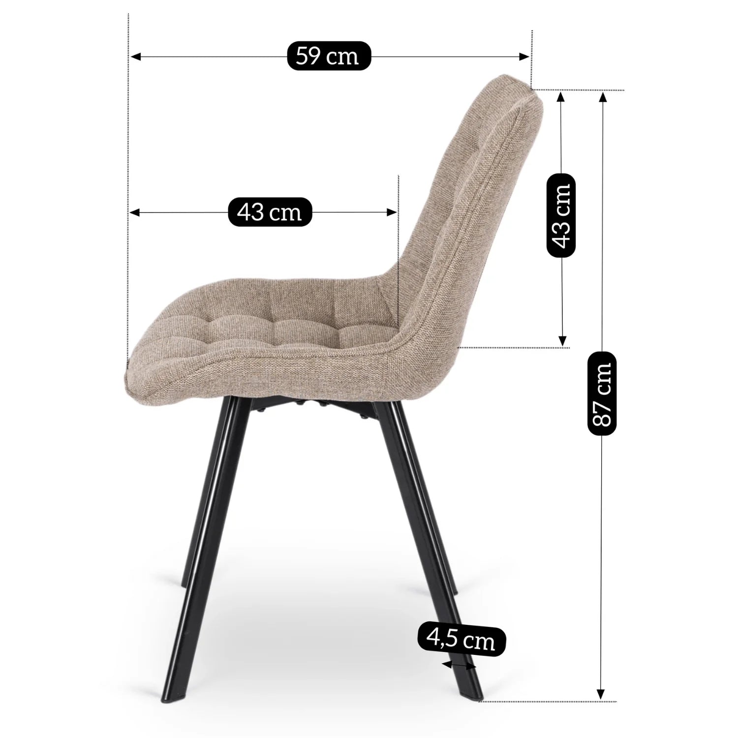 Elite RICK 2 Beige Upholstered Chair – A Blend of Comfort and Elegance
