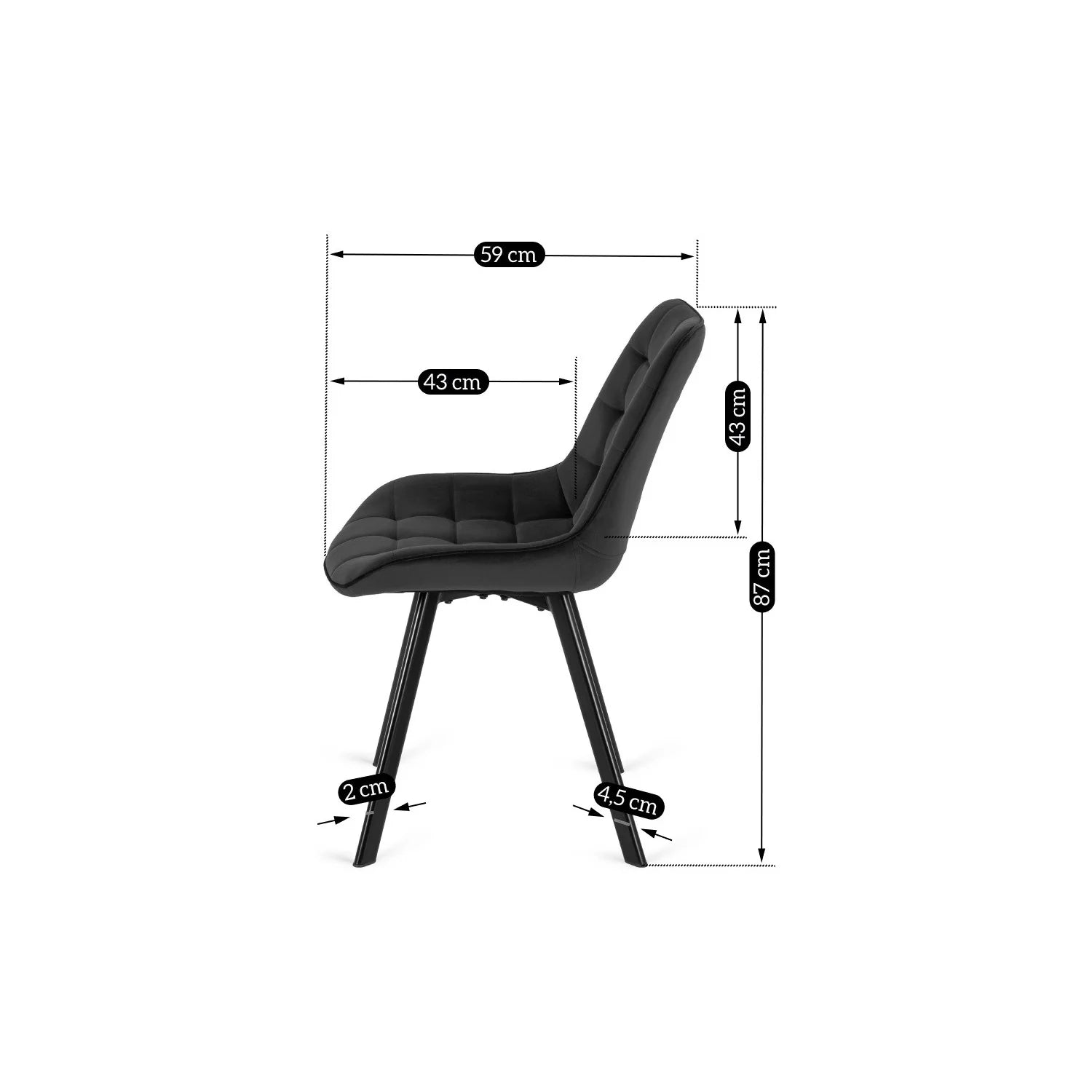 Elite RICK Black Velvet Chair – A Fusion of Elegance and Comfort