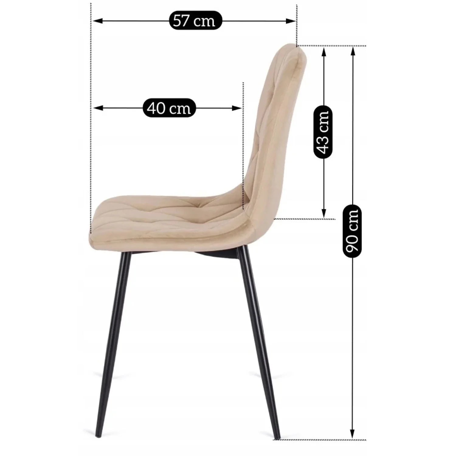 Elite ROBIN Beige Velvet Chair – A Timeless Blend of Elegance and Comfort
