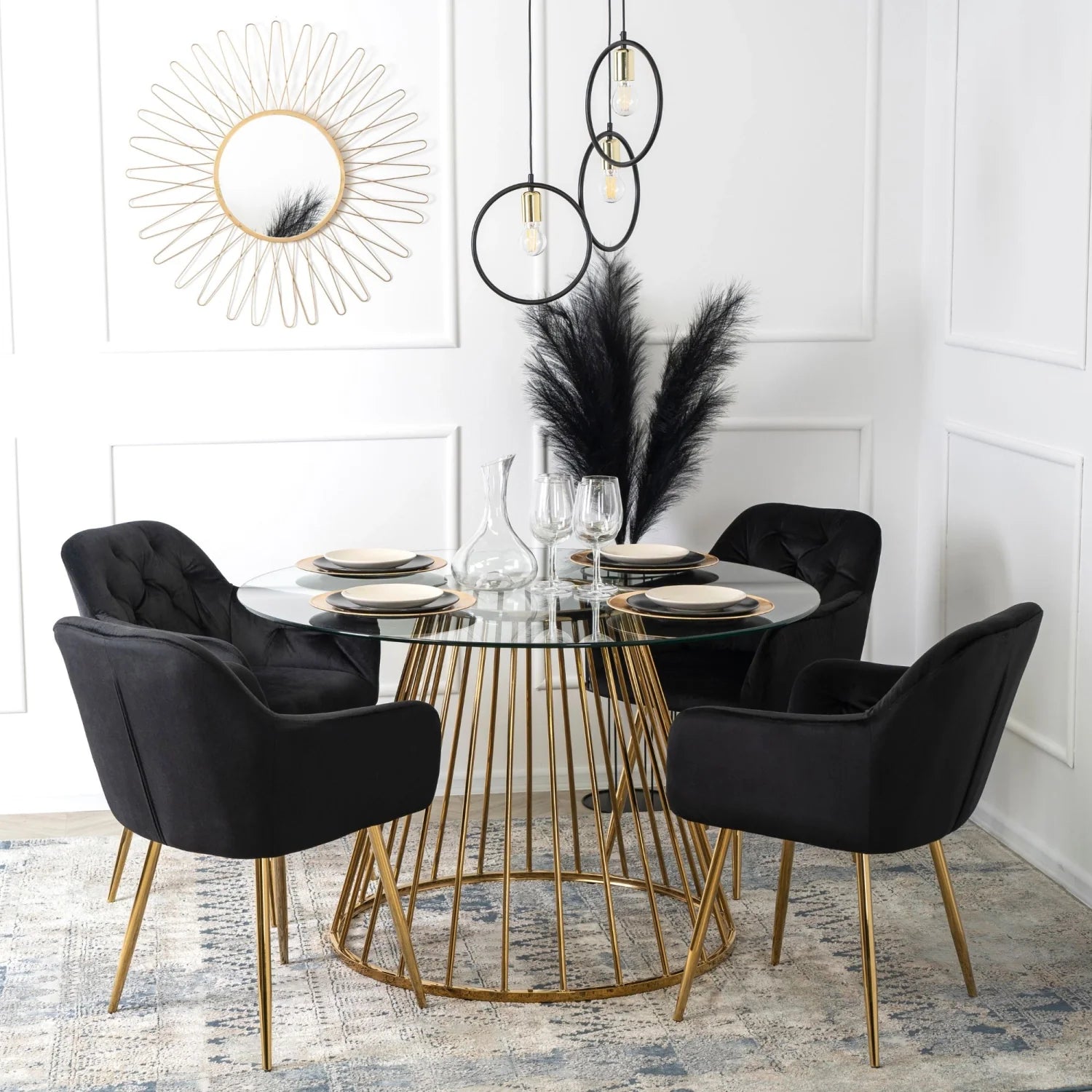 Elite RAYA Black Velvet Chair – A Statement of Luxury & Comfort