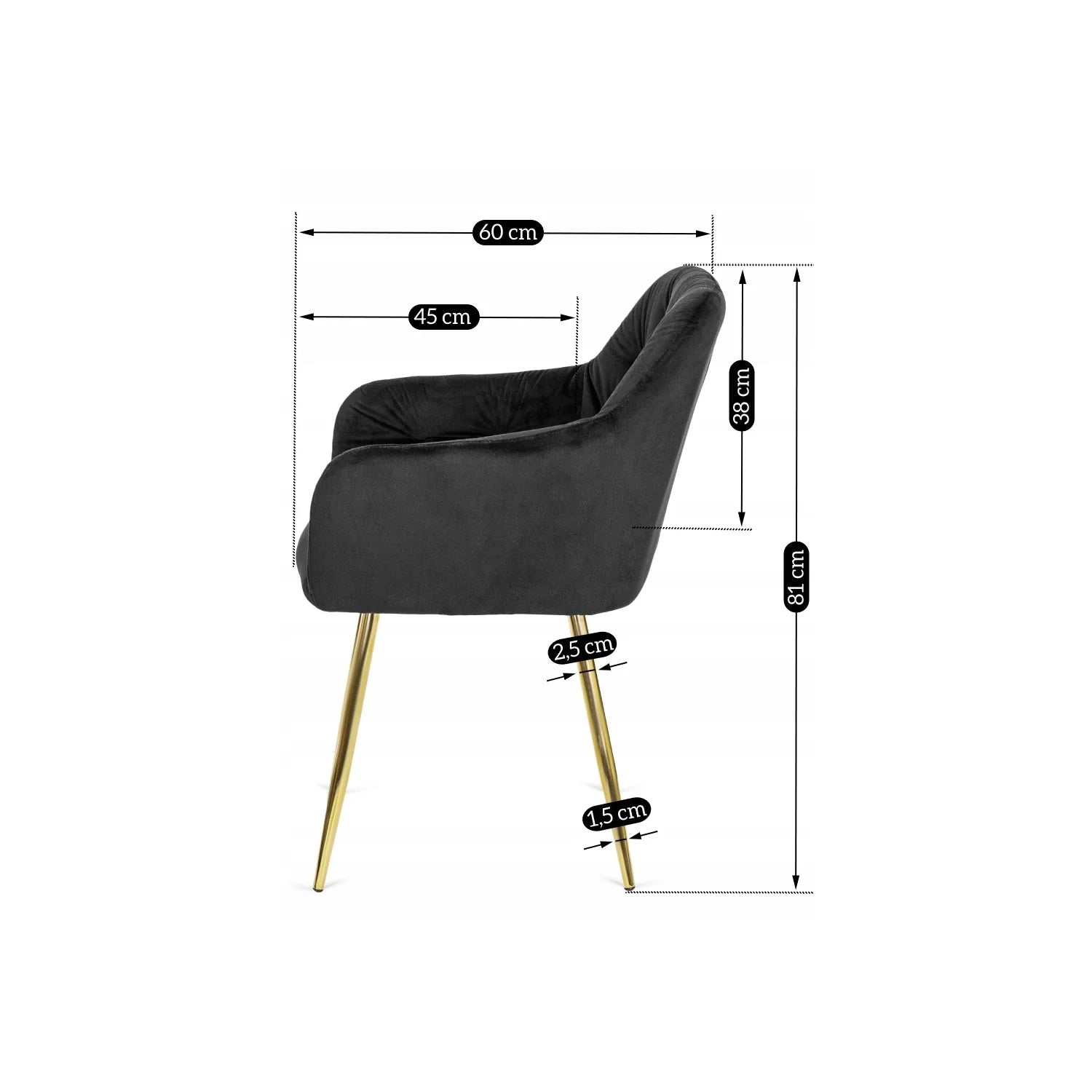 Elite RAYA Black Velvet Chair – A Statement of Luxury & Comfort