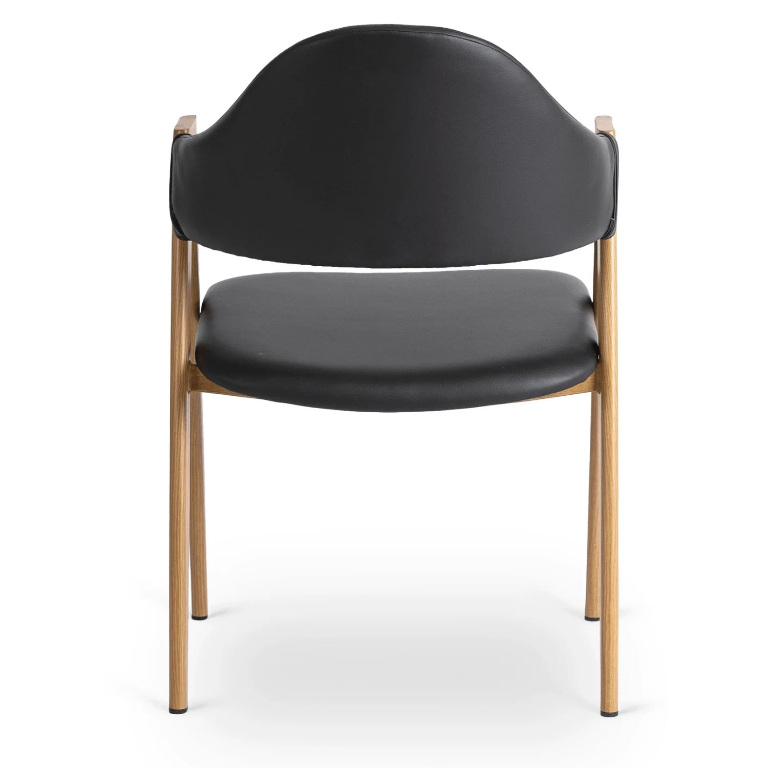Elite WILLY Chair – Black Eco-Leather & Golden Oak Frame