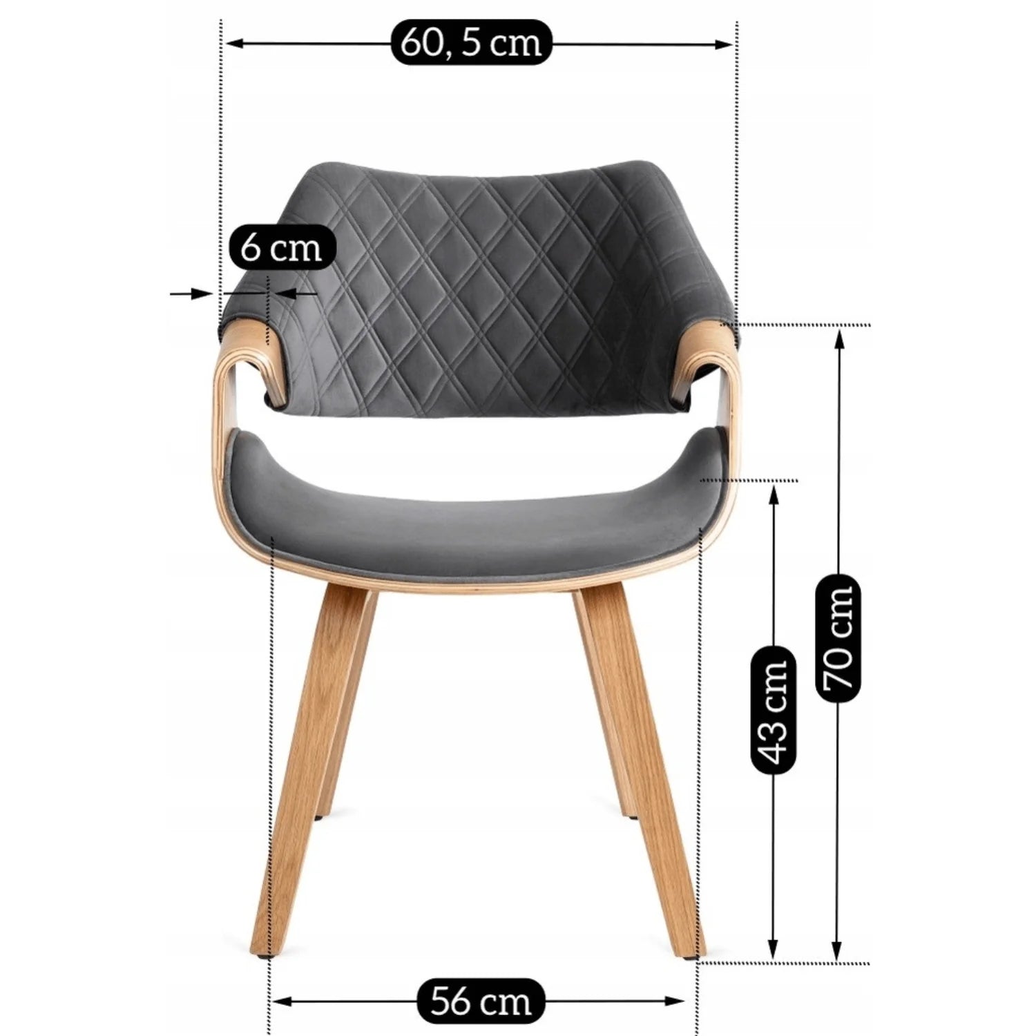 Elite LUISE Gray Velvet Chair – A Stylish Blend of Comfort and Elegance