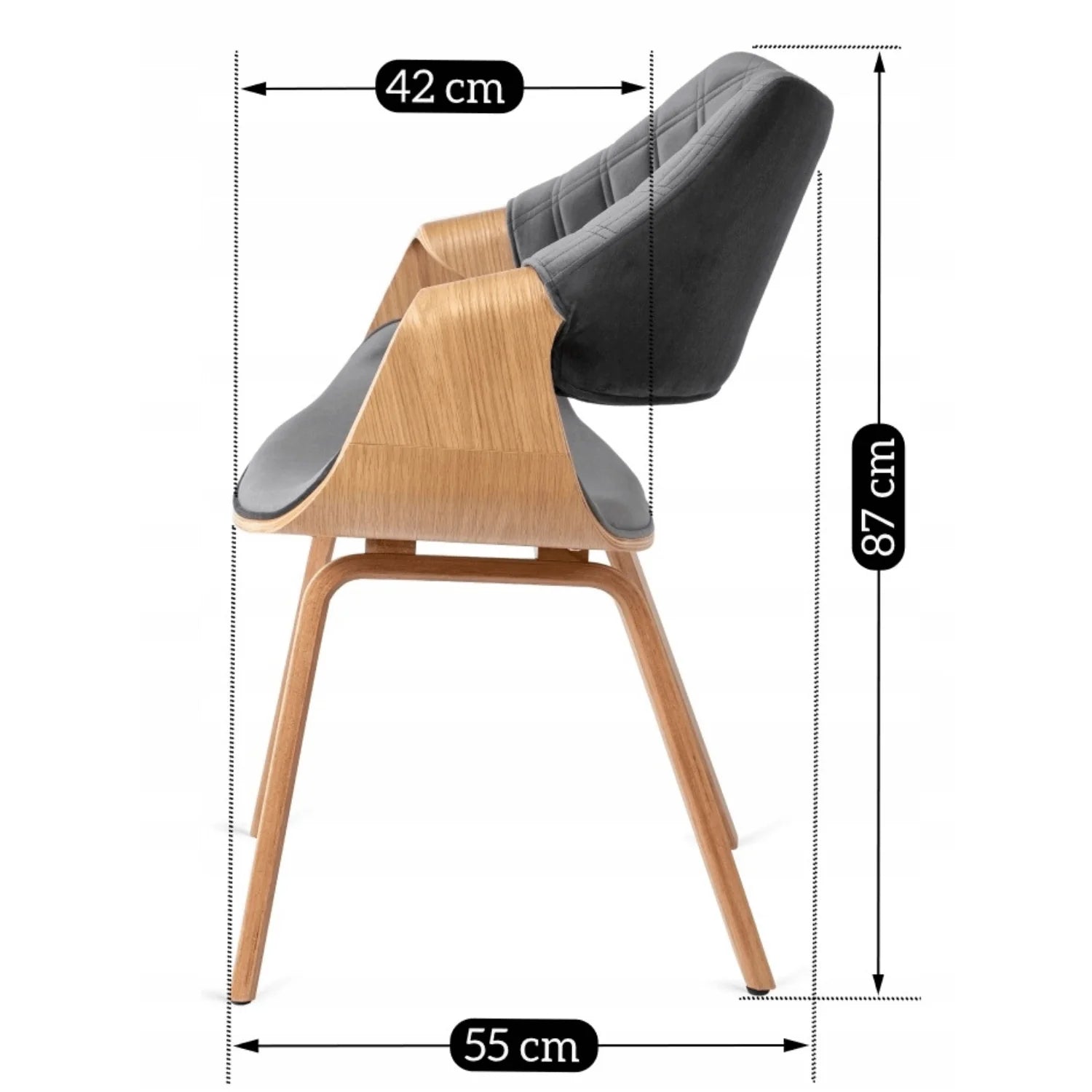 Elite LUISE Gray Velvet Chair – A Stylish Blend of Comfort and Elegance