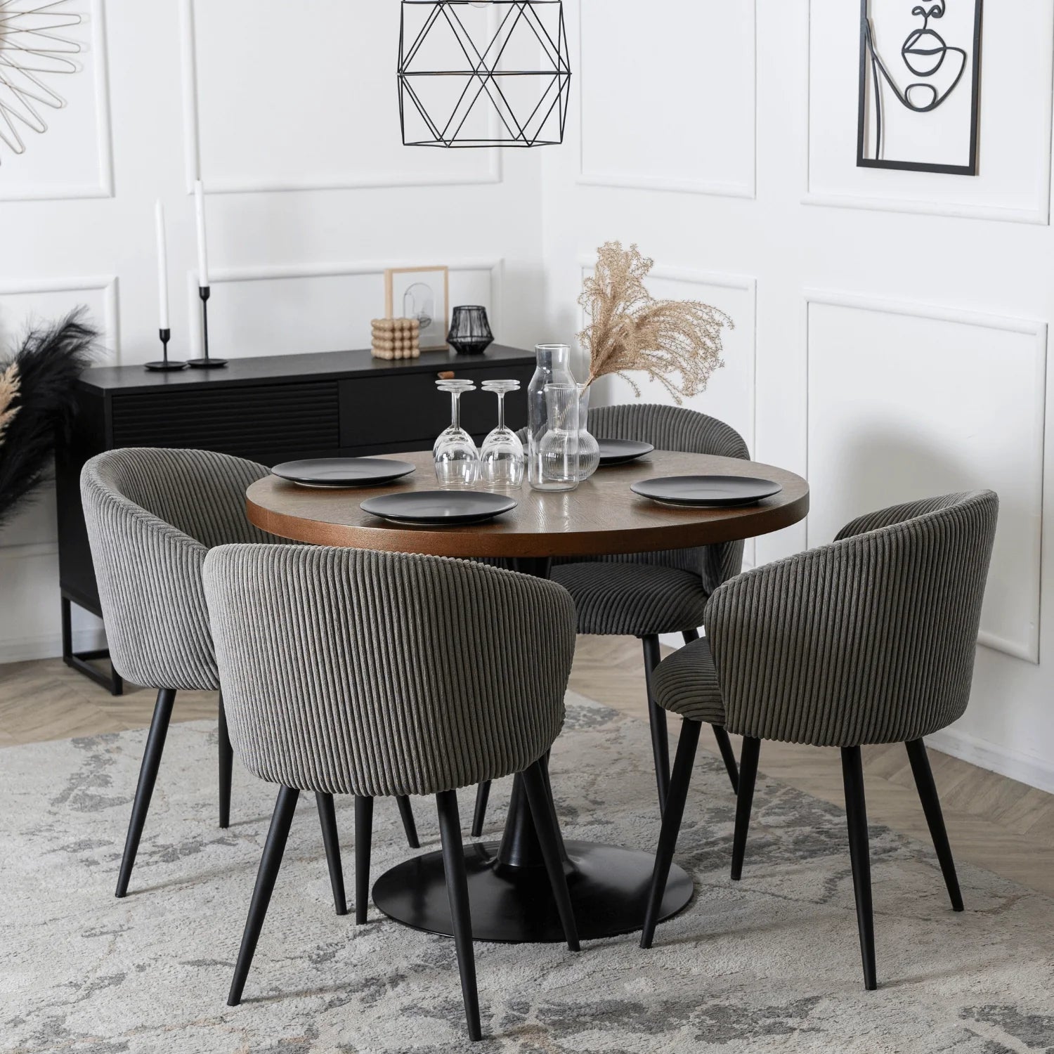 Elite TAYLOR Grey Corduroy Chair – Modern Elegance & Comfort