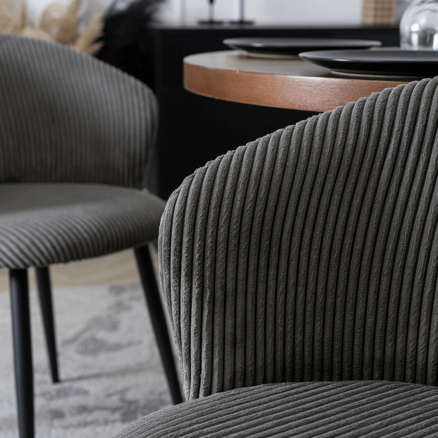 Elite TAYLOR Grey Corduroy Chair – Modern Elegance & Comfort