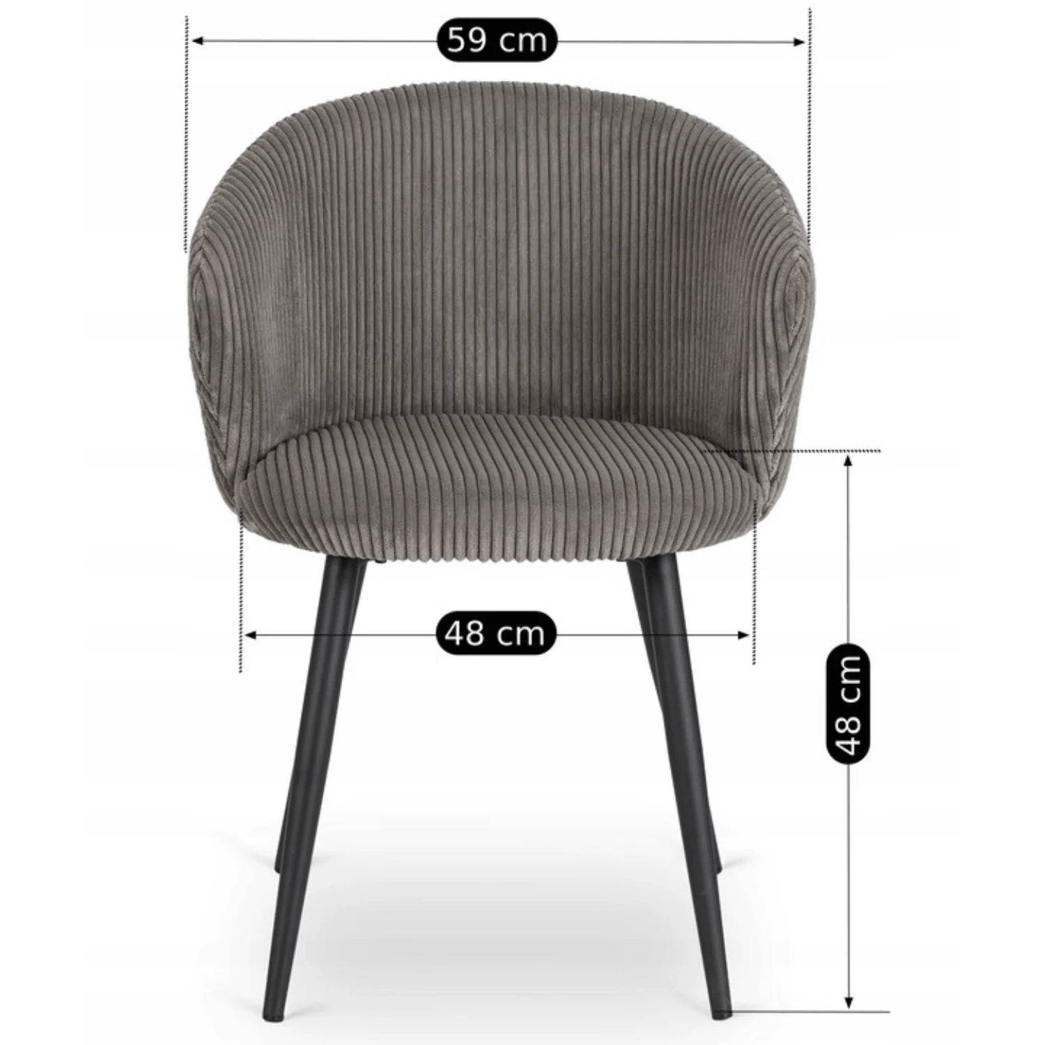 Elite TAYLOR Grey Corduroy Chair – Modern Elegance & Comfort
