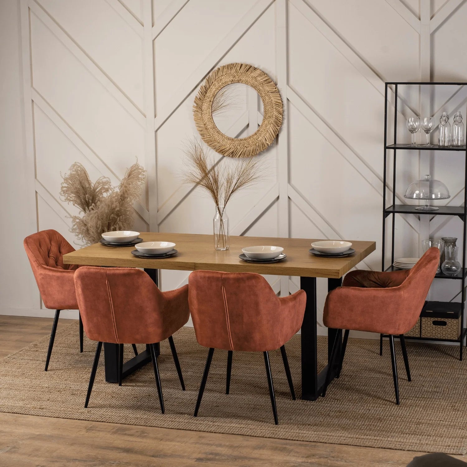 Elite VIKI Rust Velvet Chair – A Statement of Warmth & Sophistication