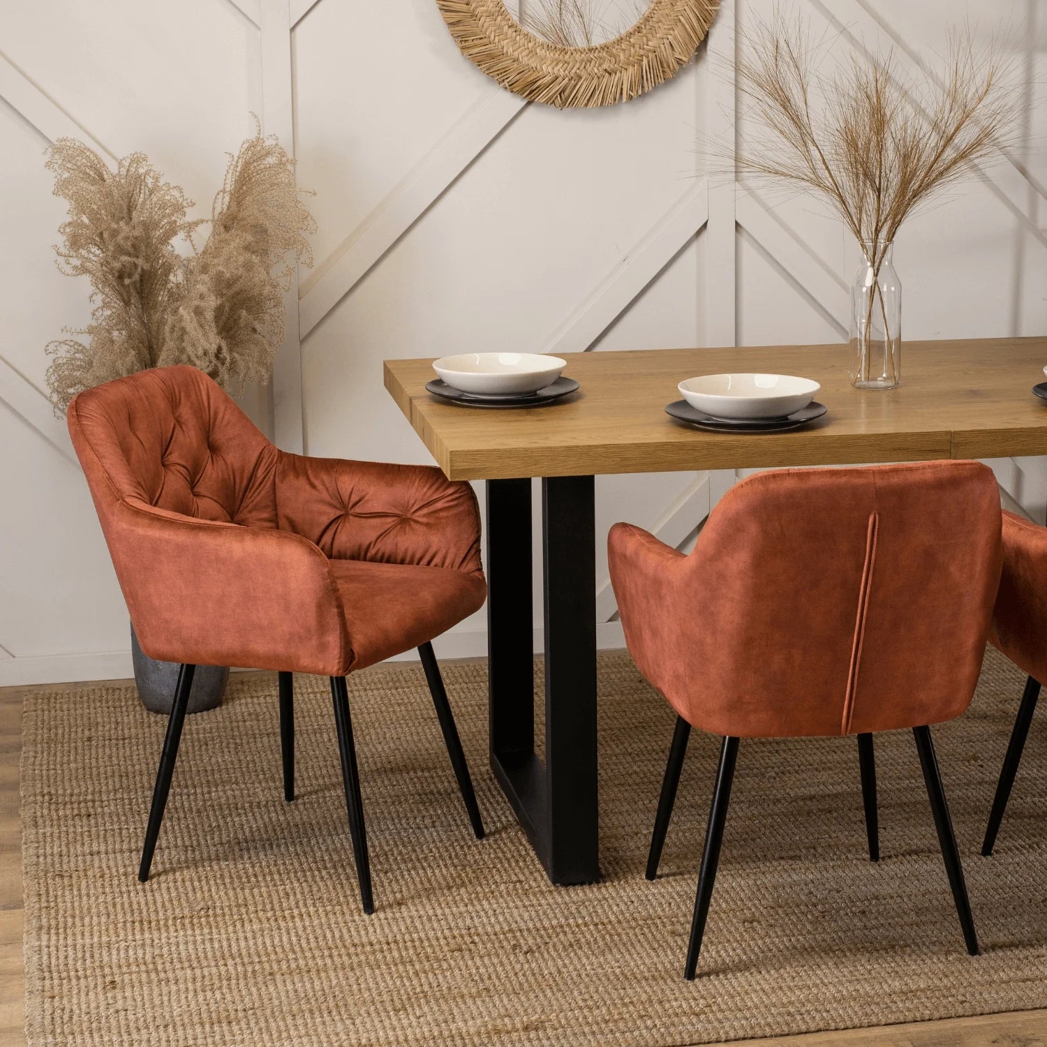 Elite VIKI Rust Velvet Chair – A Statement of Warmth & Sophistication