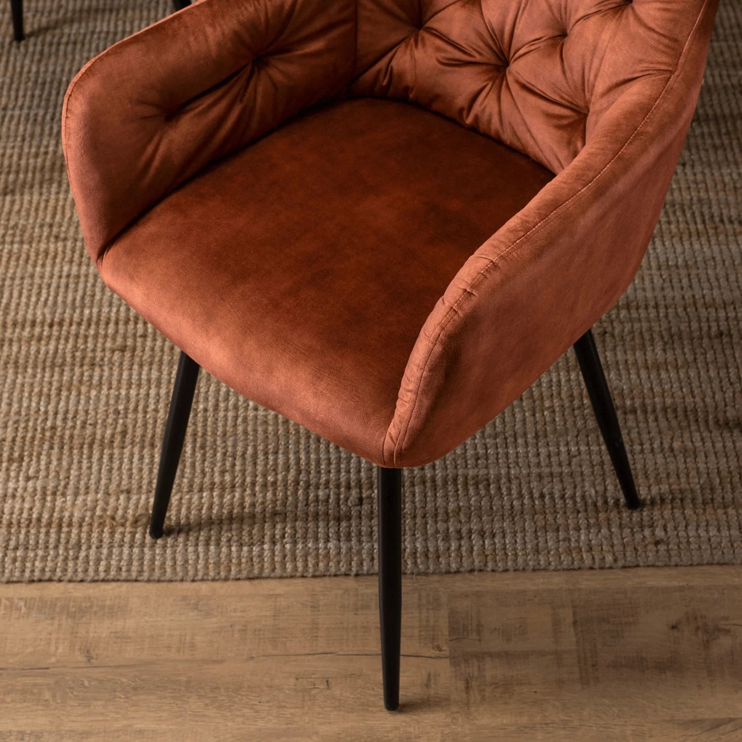 Elite VIKI Rust Velvet Chair – A Statement of Warmth & Sophistication