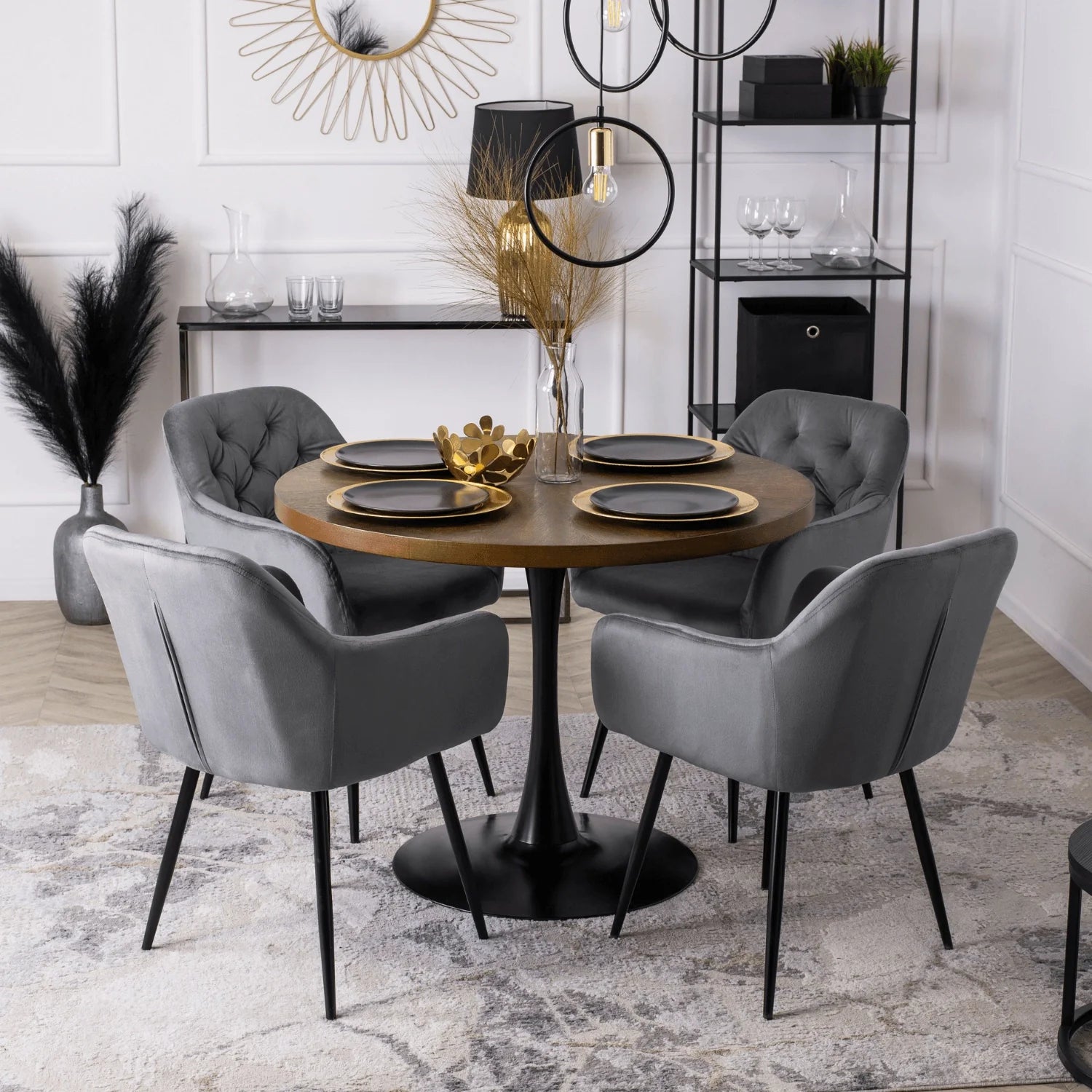 Elite VIKI Grey Velvet Chair – A Blend of Elegance & Comfort