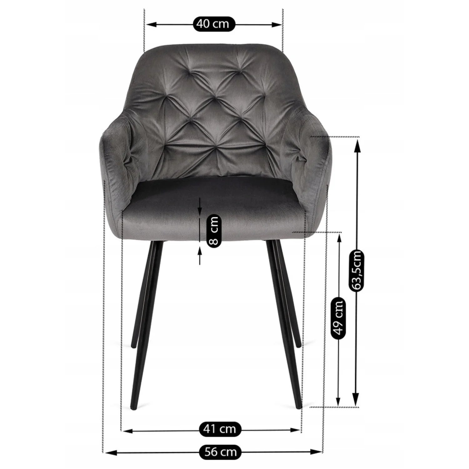 Elite VIKI Grey Velvet Chair – A Blend of Elegance & Comfort