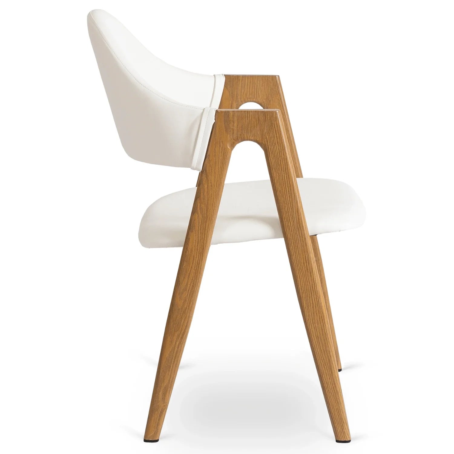 Elite WILLY Chair – White Eco-Leather & Golden Oak Frame