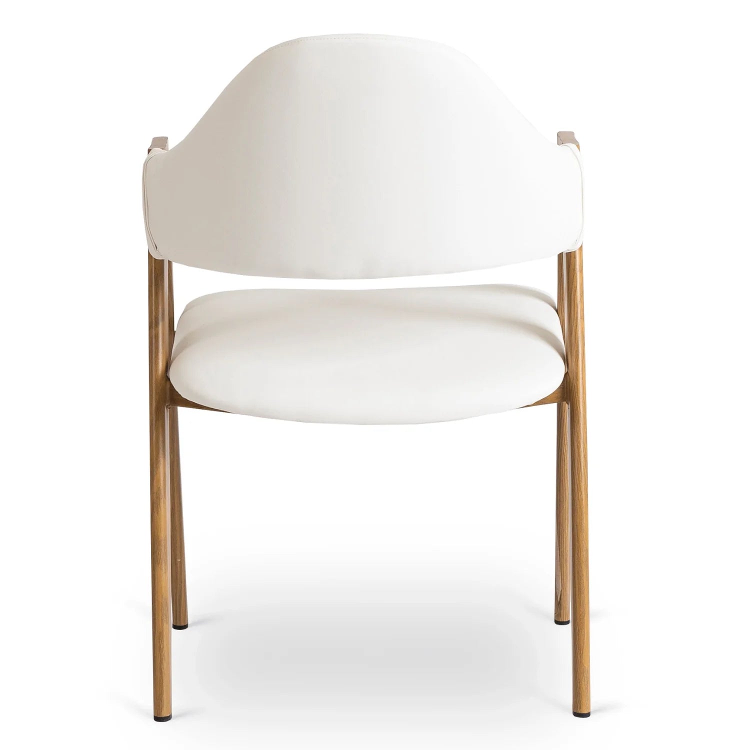 Elite WILLY Chair – White Eco-Leather & Golden Oak Frame