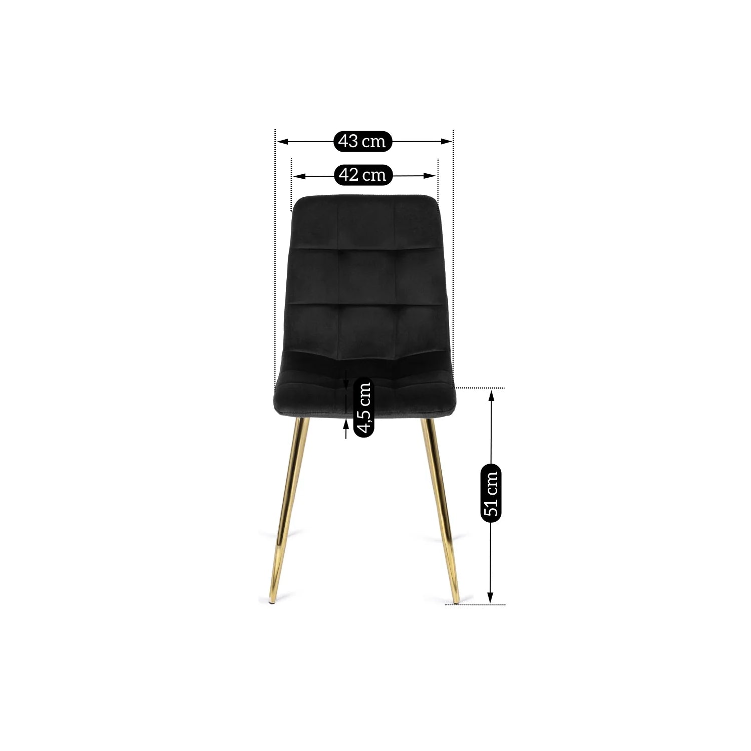 Elite YORK Black Velvet Chair – Bold Elegance with a Luxurious Touch