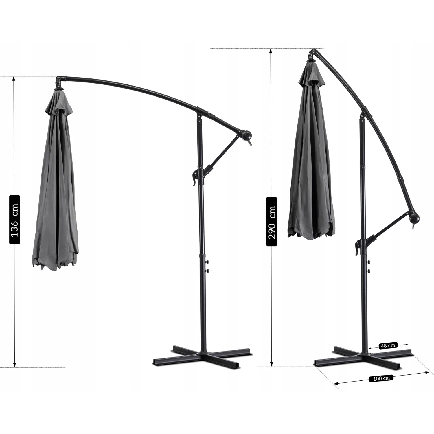 Elite AKRON Garden Umbrella Grey - Stylish & Functional Shade