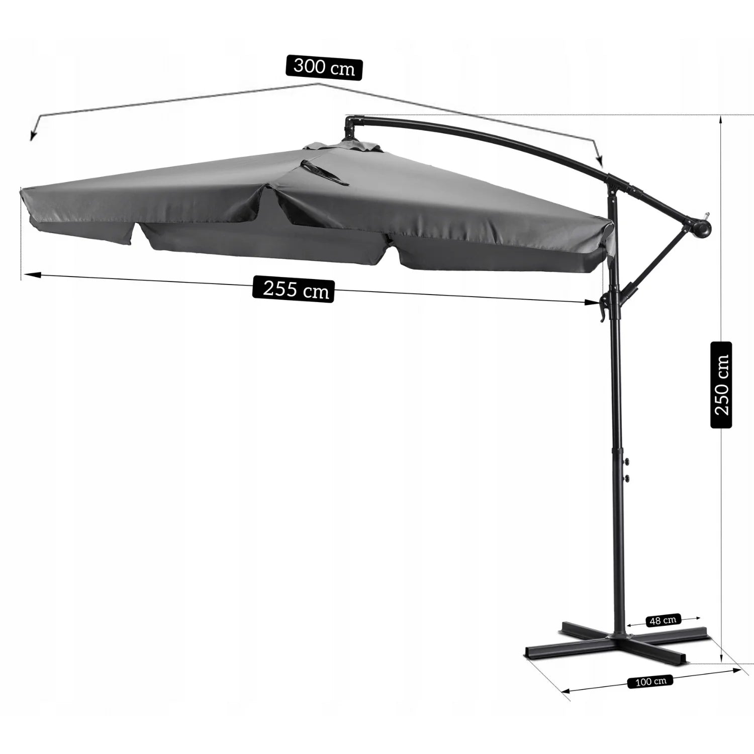Elite AKRON Garden Umbrella Grey - Stylish & Functional Shade