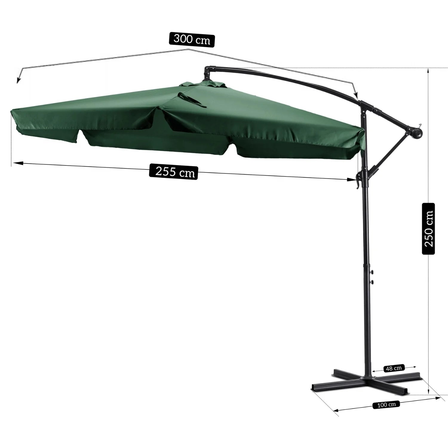 Elite AKRON Gartenschirm Grün - Großer wasserdichter Sonnenschirm für den Außenbereich