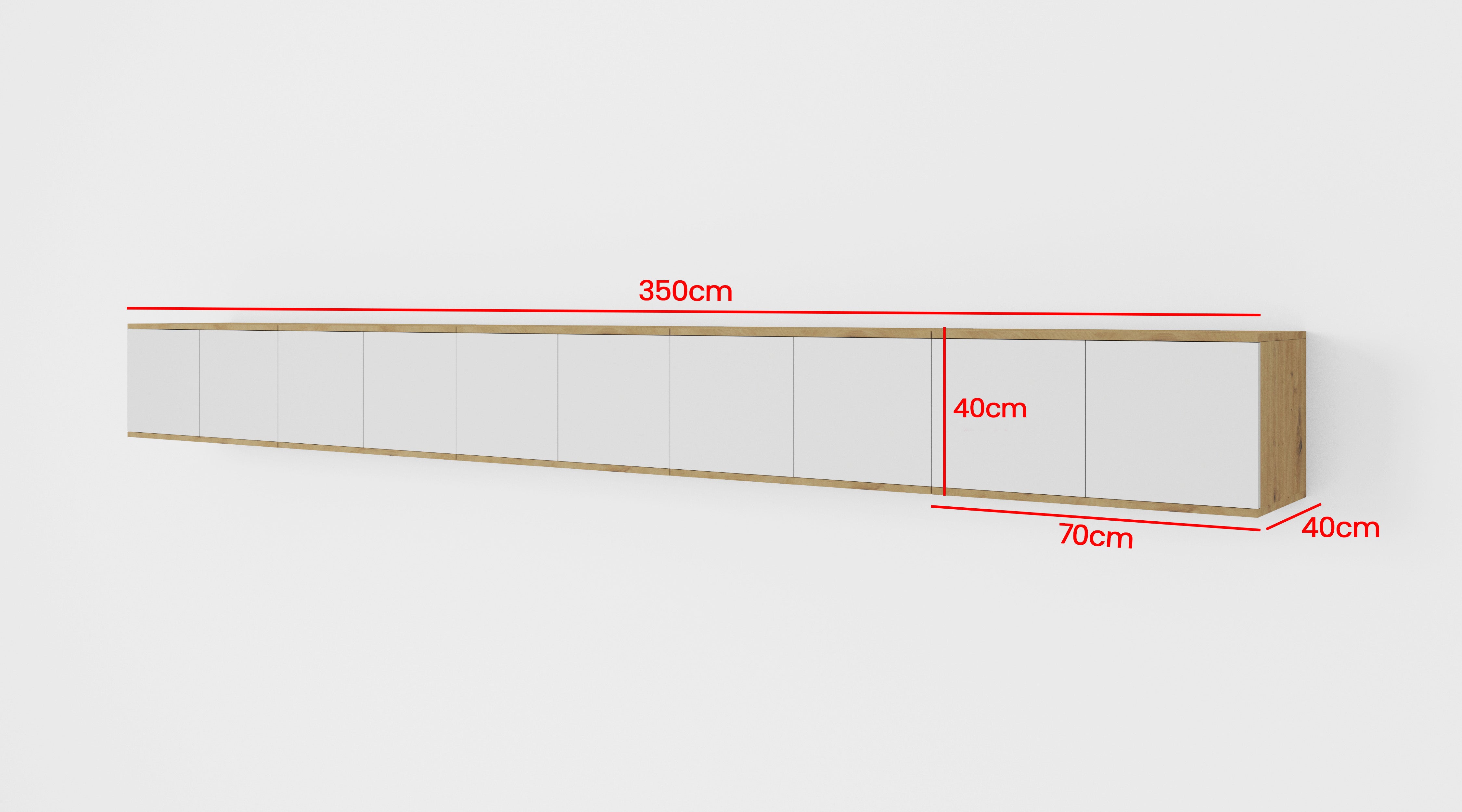 PK Sevilla Hängeschrank RTV 350 – Moderner Minimalismus im XXL-Format