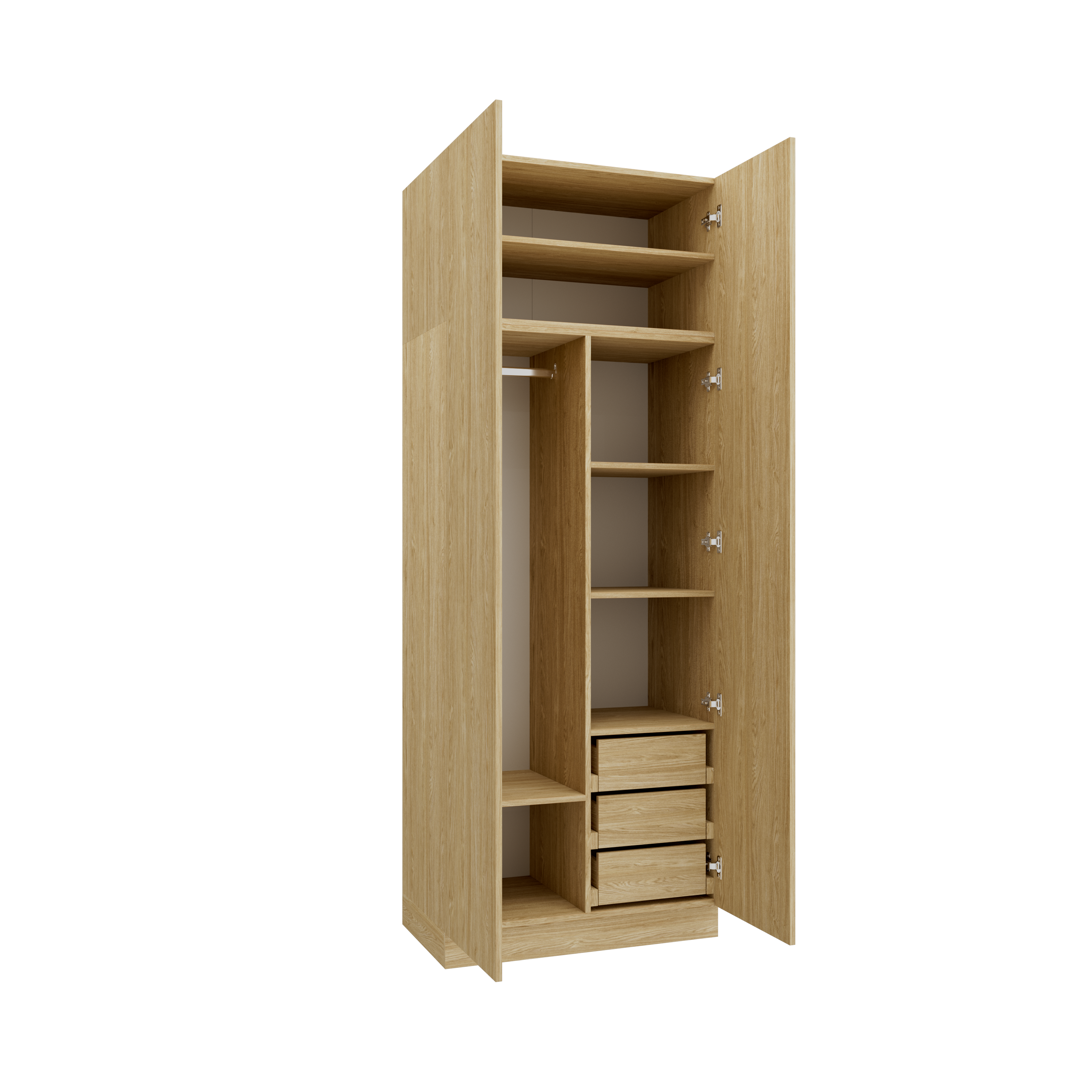 SLEEP VARIA Customizable Bedroom Build-in System with Nightstands – Oiled Oak / Oiled Oak