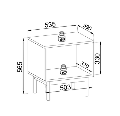 PI Japandi S54 Nightstand in Cashmere