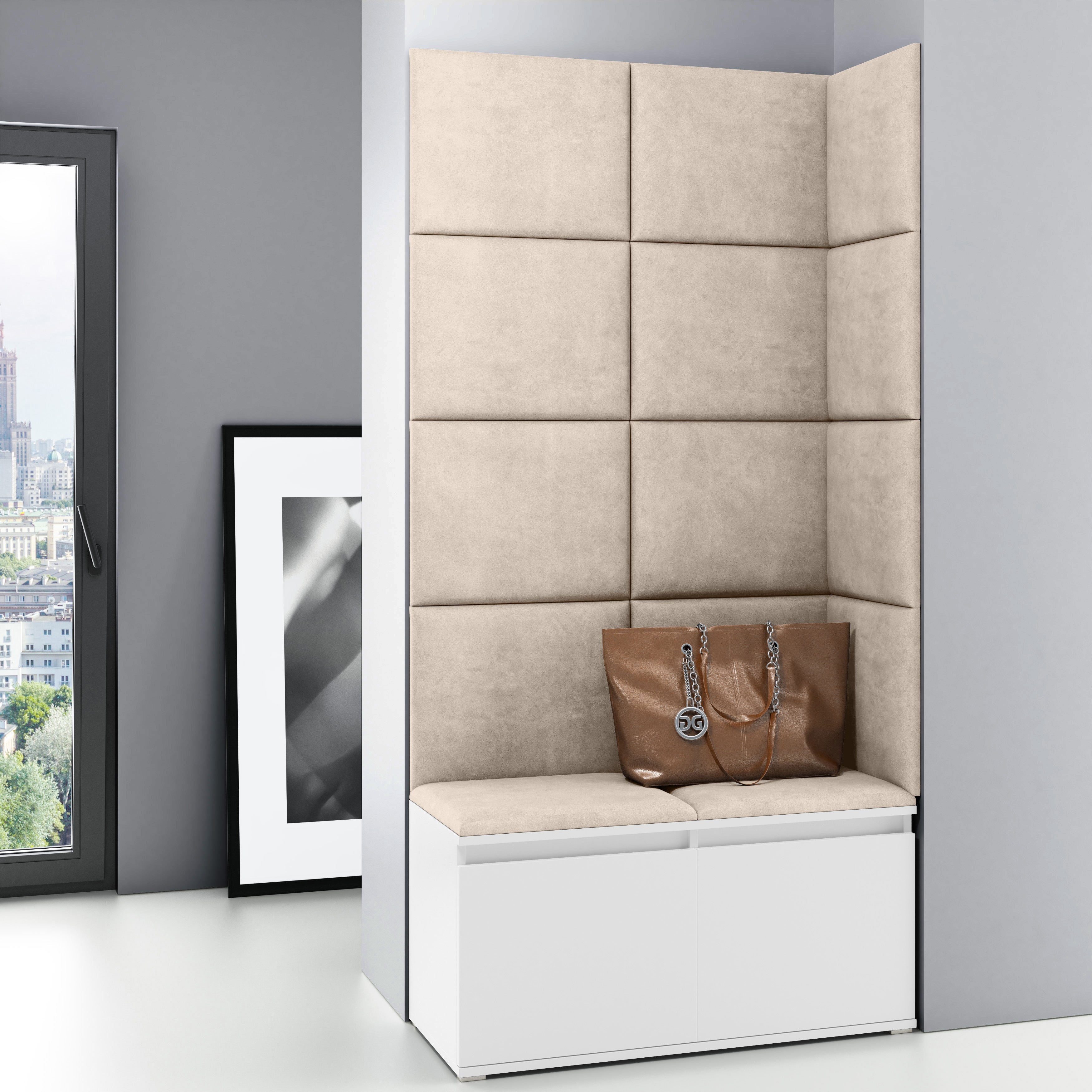 PK Emi 2 Hallway Wardrobe White - Light Beige