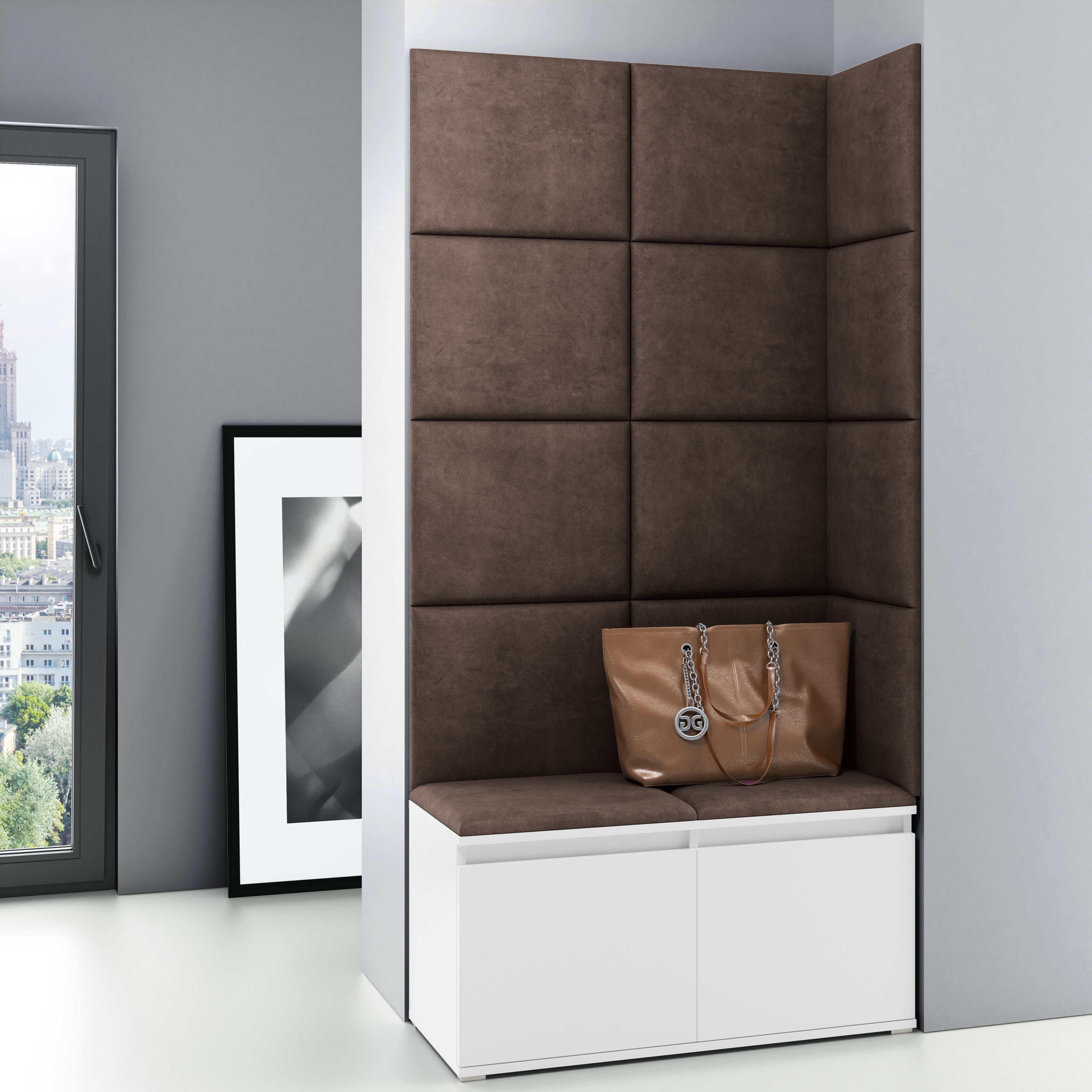 PK Emi 2 Hallway Wardrobe White - Dark Brown