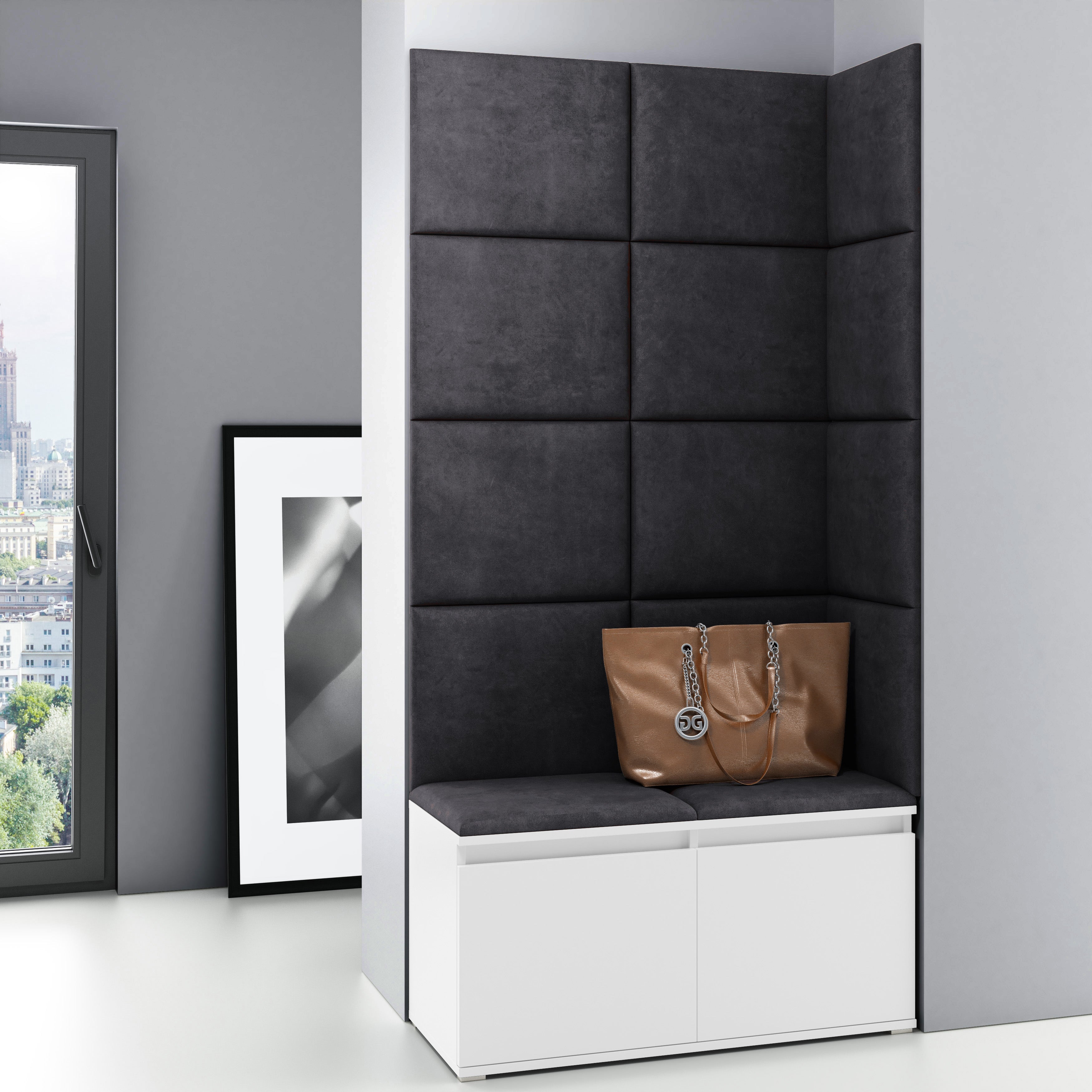 PK Emi 2 Hallway Wardrobe White - Black