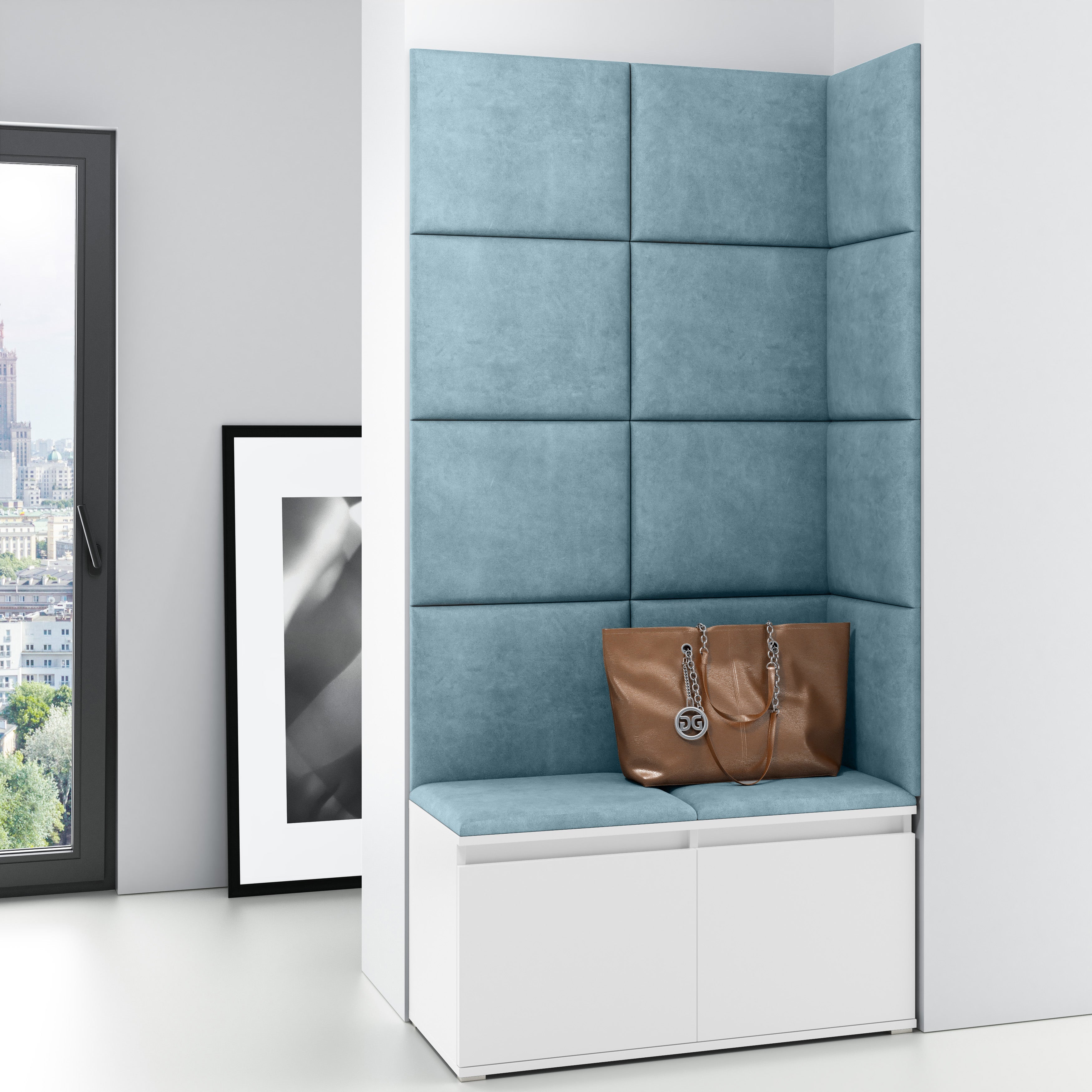 PK Emi 2 Hallway Wardrobe White - Aqua