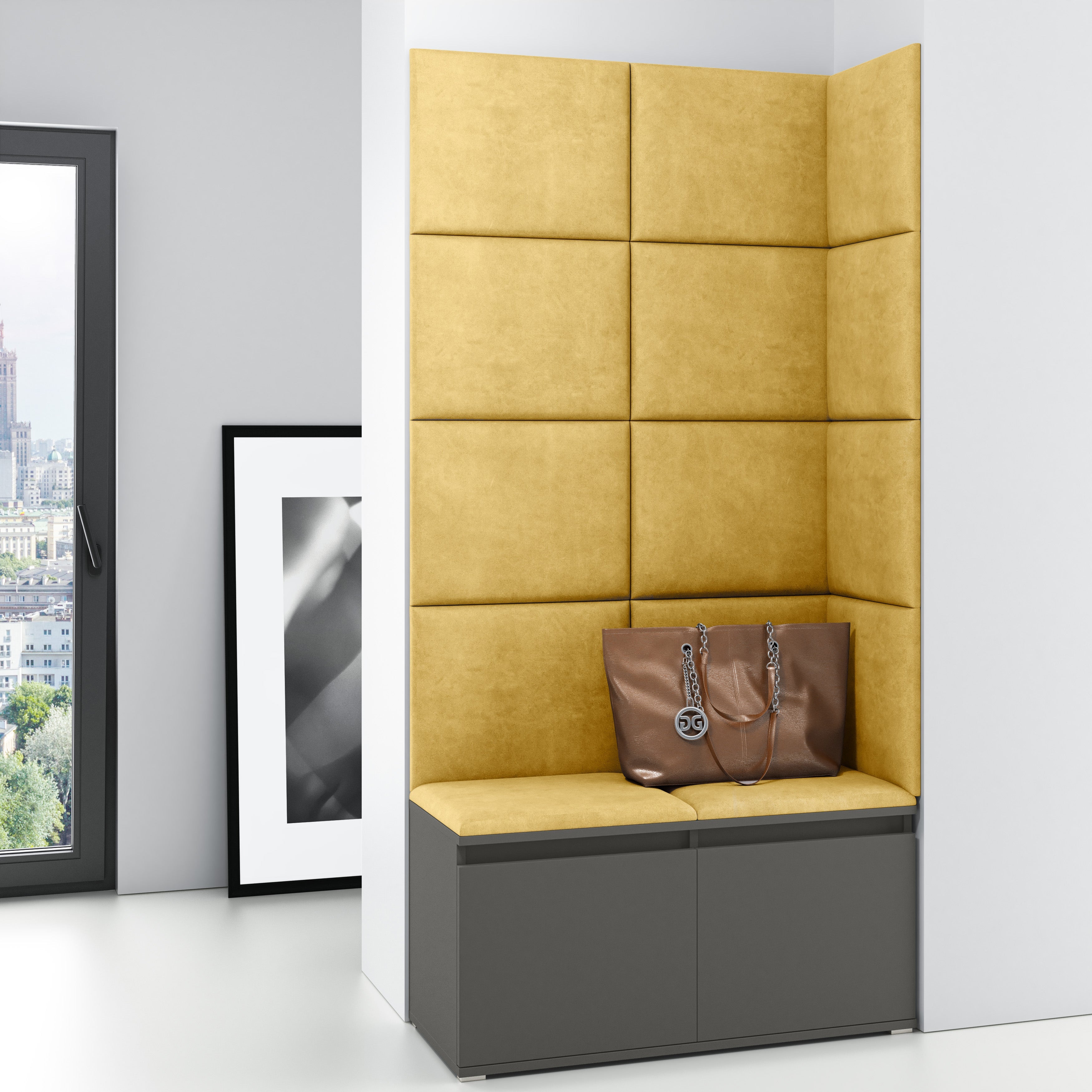 PK Emi 2 Hallway Wardrobe Graphite - Yellow