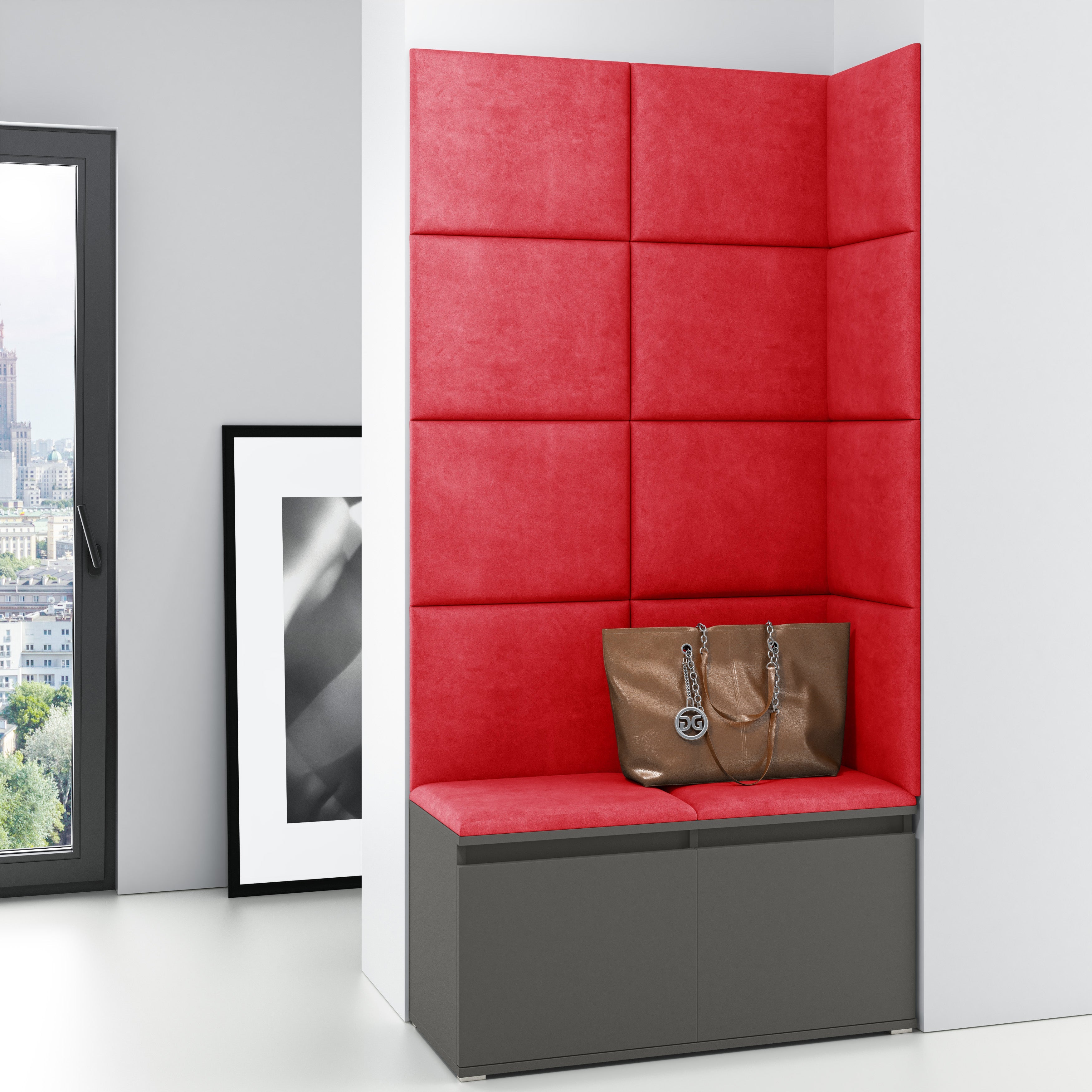 PK Emi 2 Hallway Wardrobe Graphite - Red