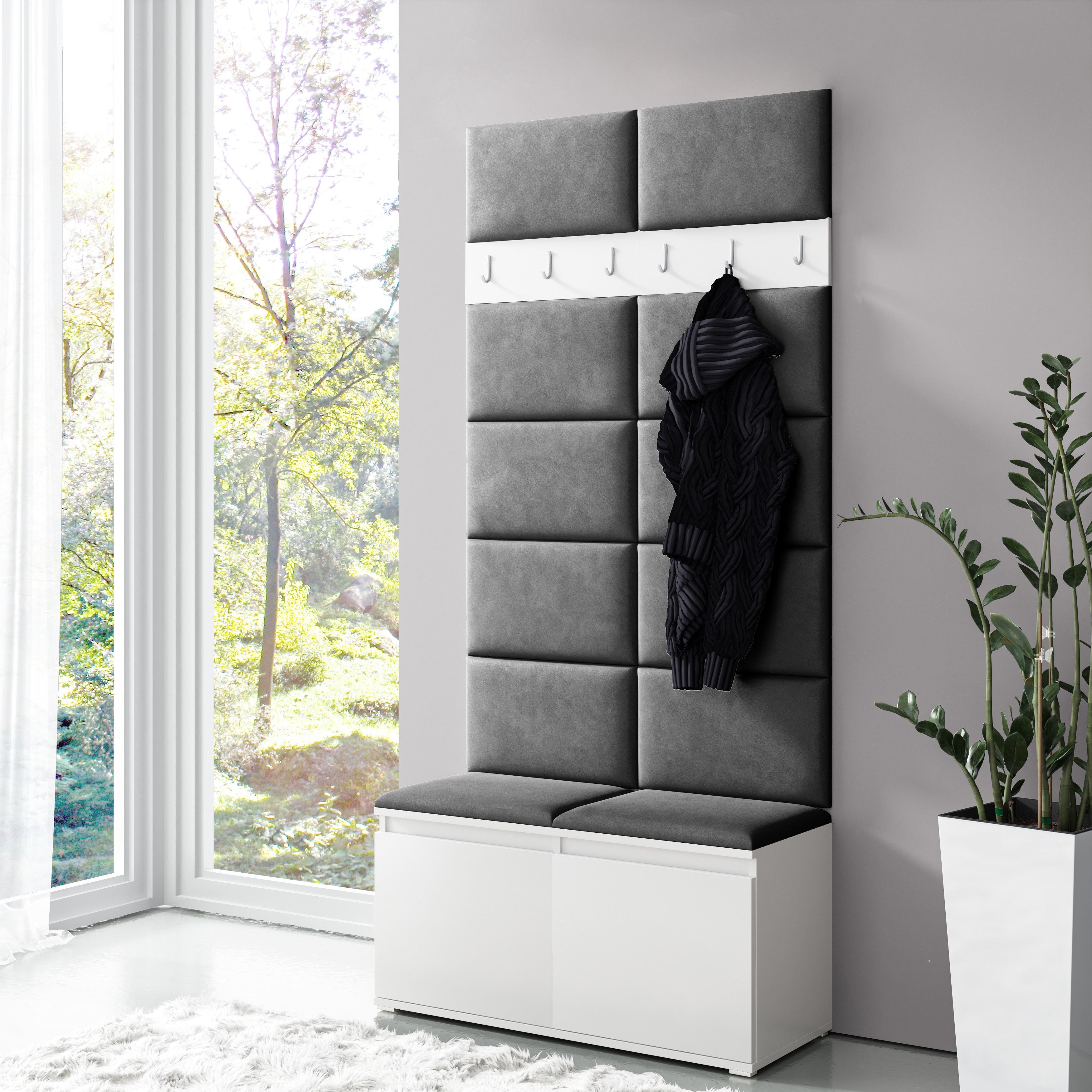 PK Emi 1 Hallway Wardrobe White - Graphite