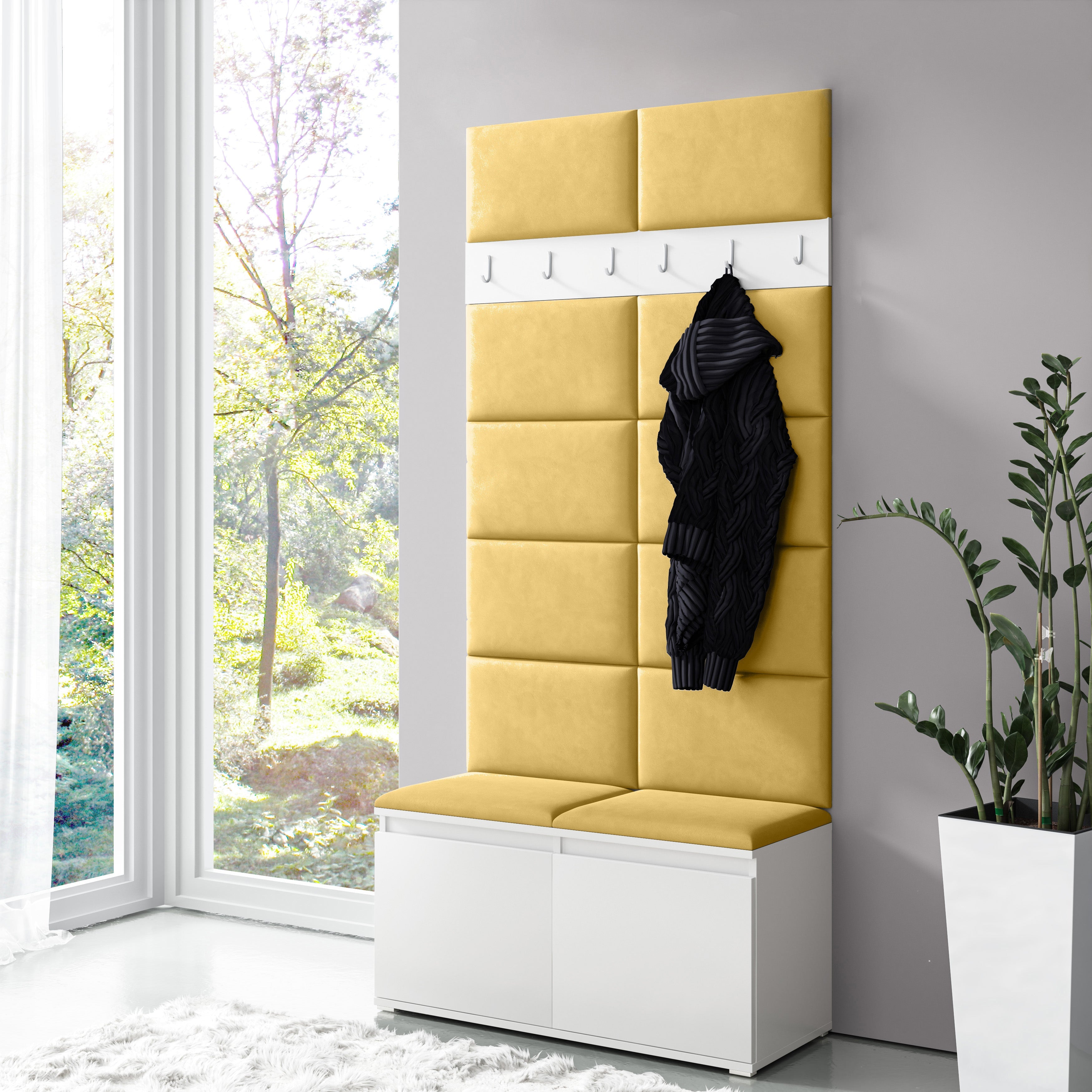 PK Emi 1 Hallway Wardrobe White - Yellow