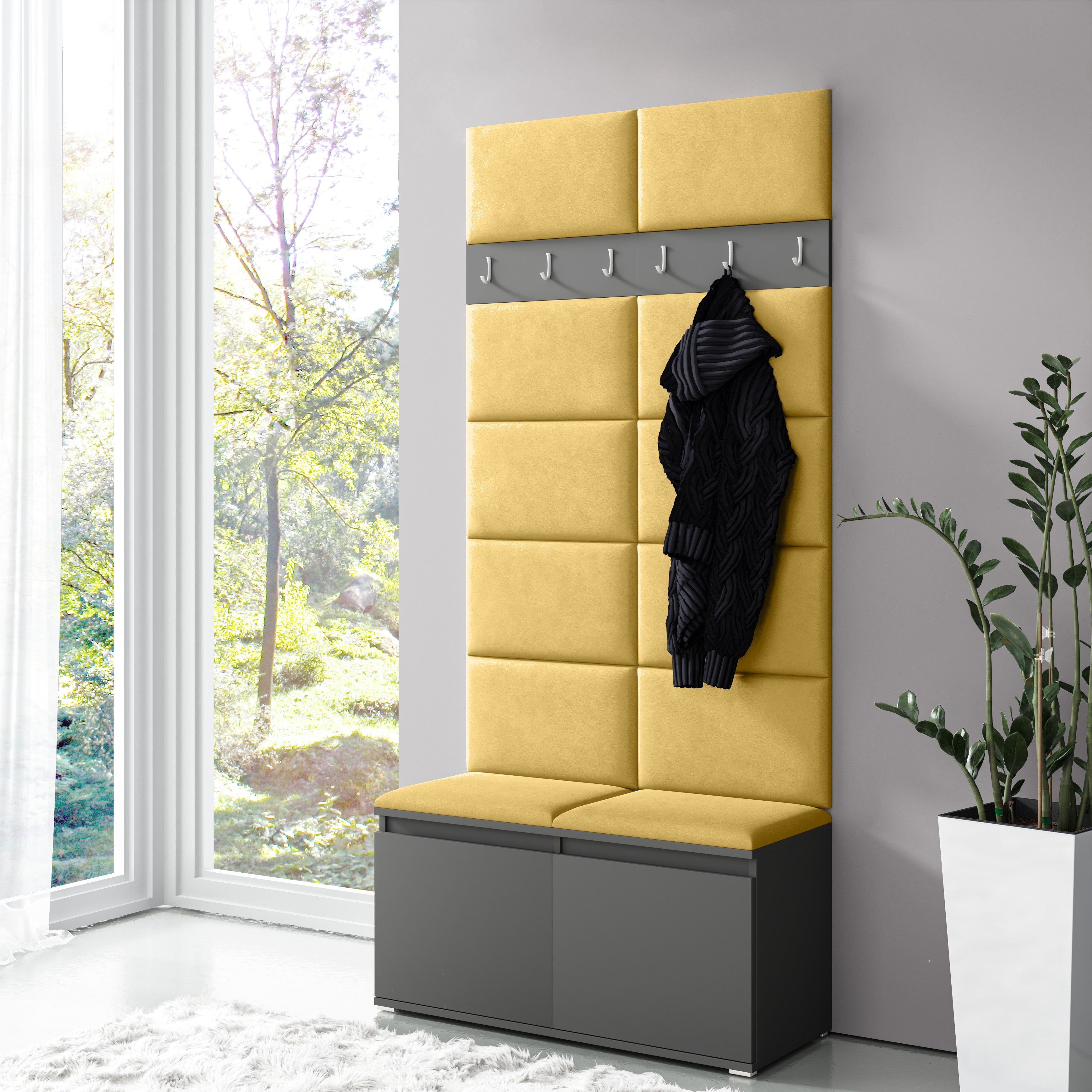 PK Emi 1 Hallway Wardrobe Graphite - Yellow