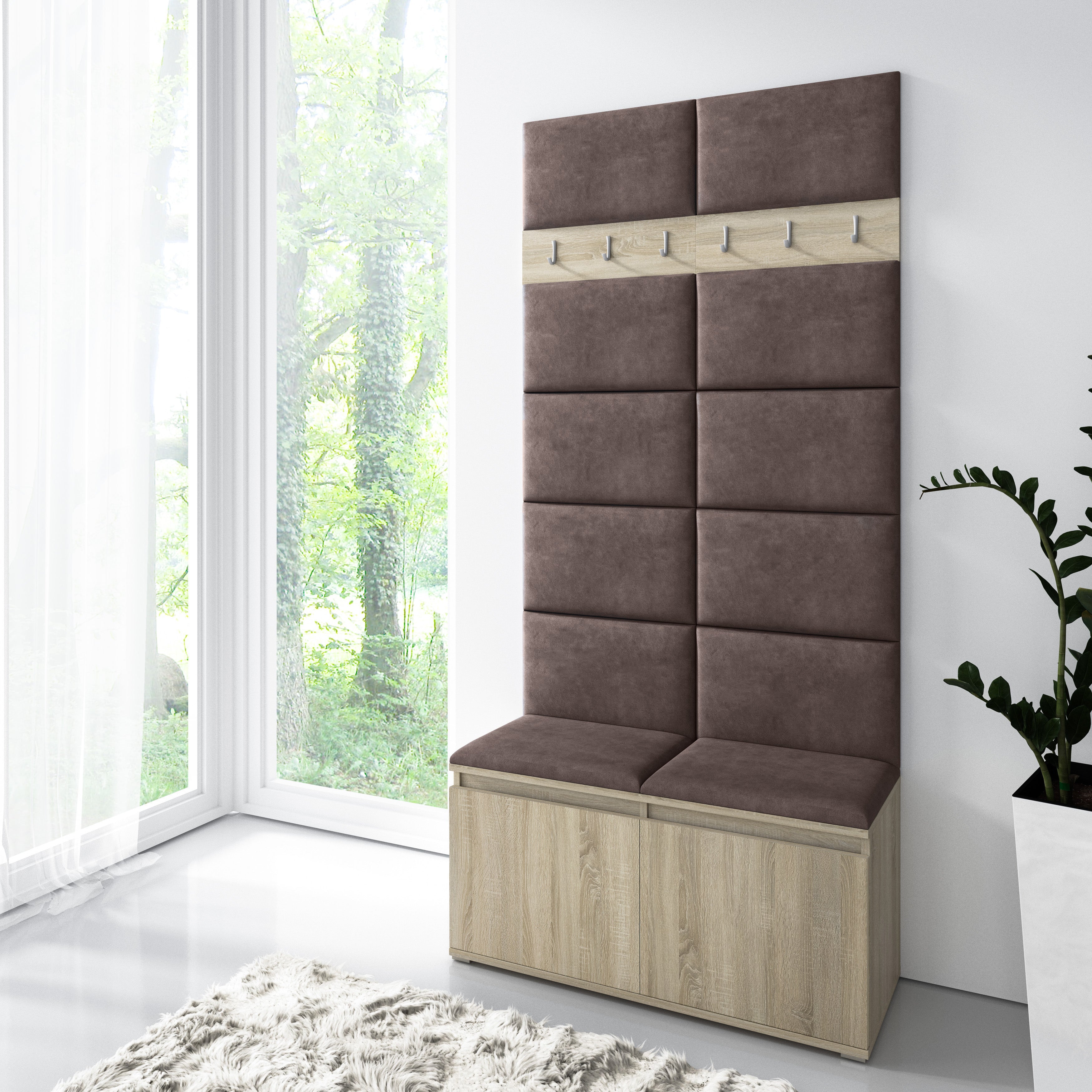 PK Emi 1 Hallway Wardrobe Sonoma - Dark Brown