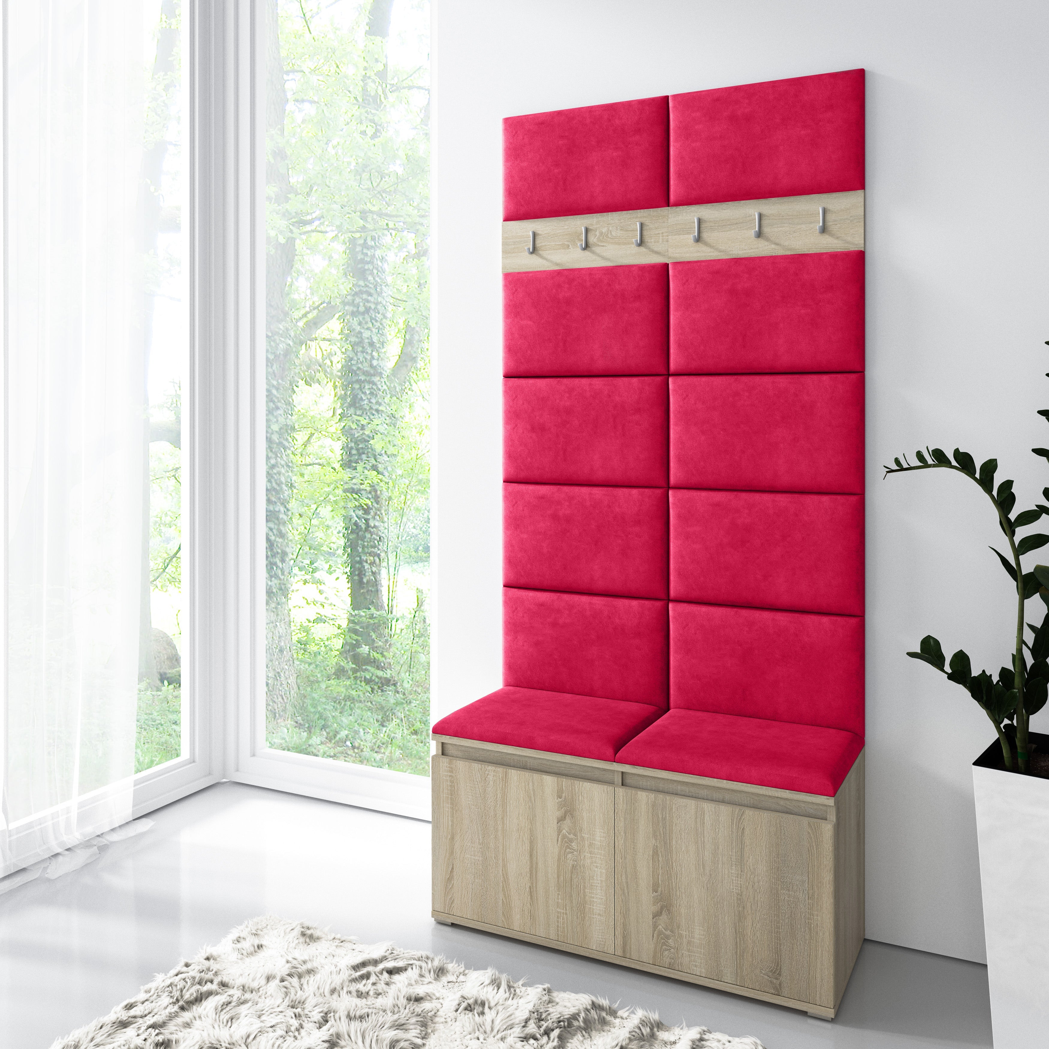 PK Emi 1 Hallway Wardrobe Sonoma - Red