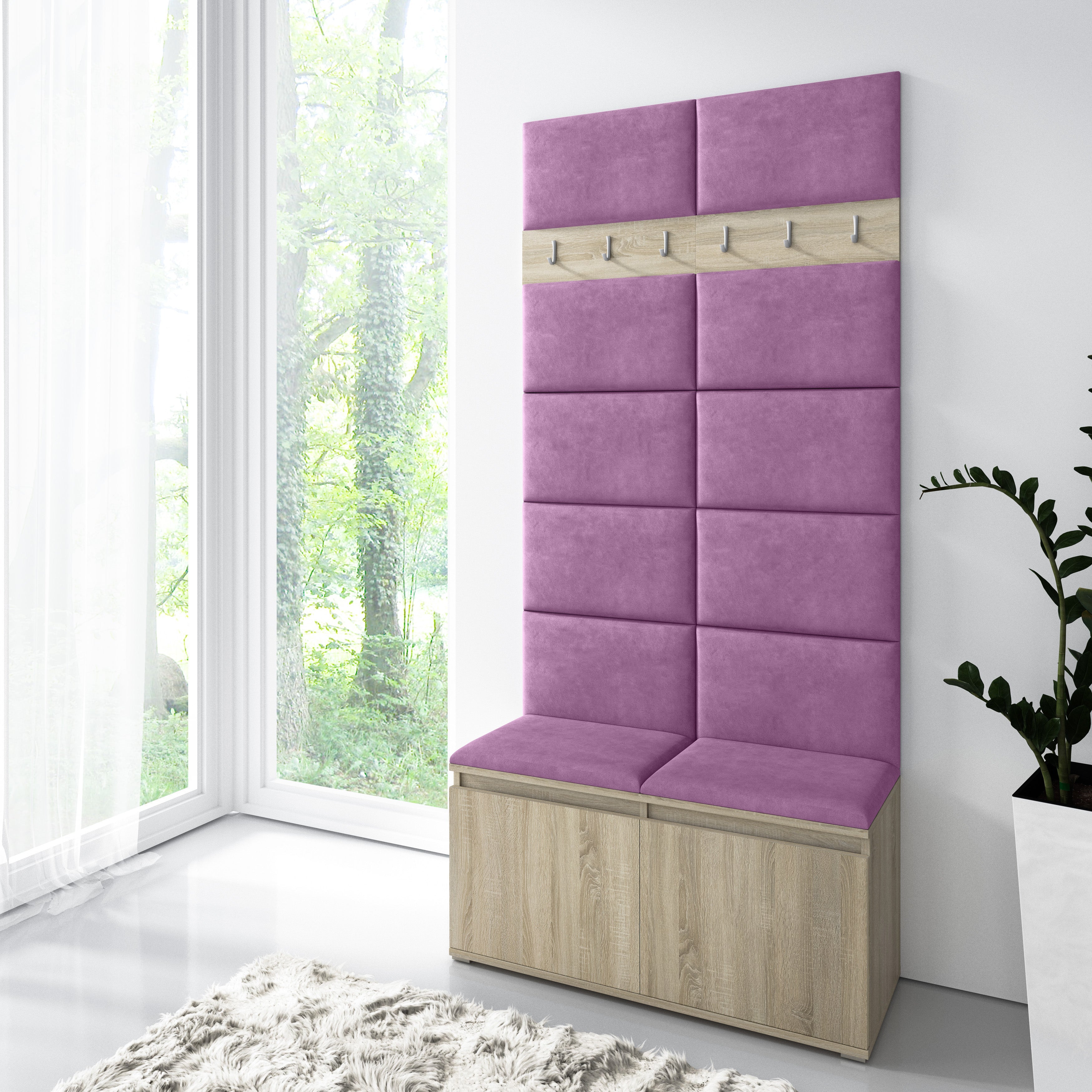 PK Emi 1 Hallway Wardrobe Sonoma - Purple